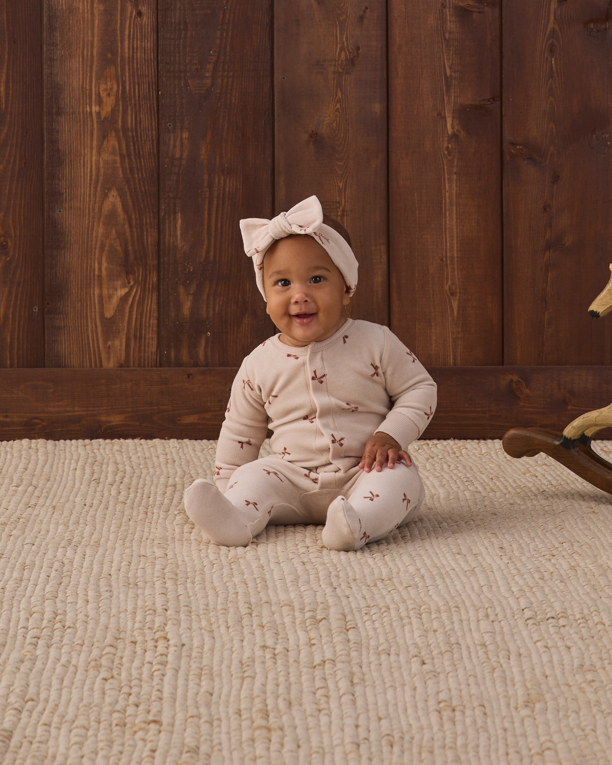 Hidden Snap Footie Red Bows - Rylee + Cru | Kids Clothes | Trendy Baby Clothes | Modern Infant Outfits |