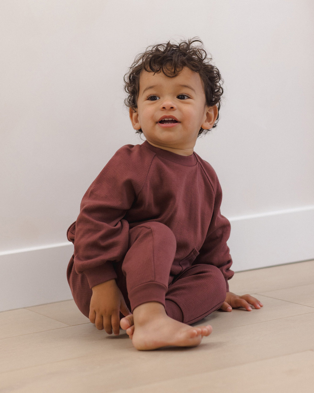 Pocket Sweatshirt Black Cherry - Rylee + Cru | Kids Clothes | Trendy Baby Clothes | Modern Infant Outfits |