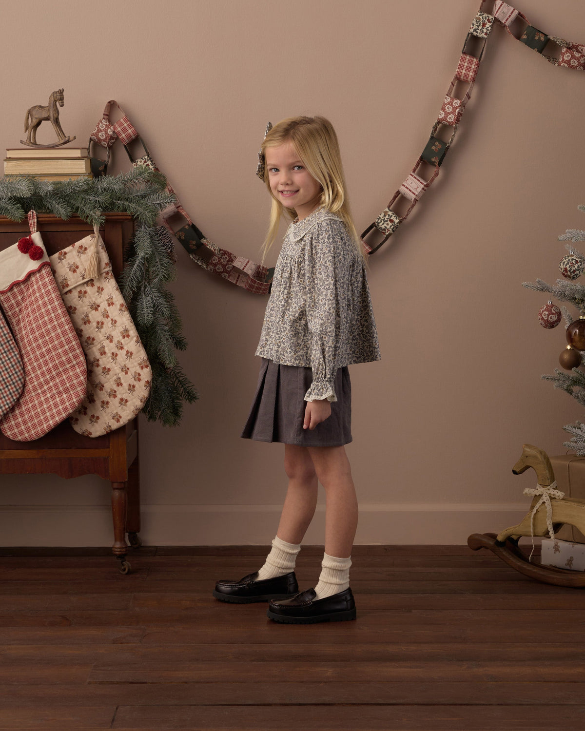 Pleated Denim Skirt Slate - Rylee + Cru | Kids Clothes | Trendy Baby Clothes | Modern Infant Outfits |