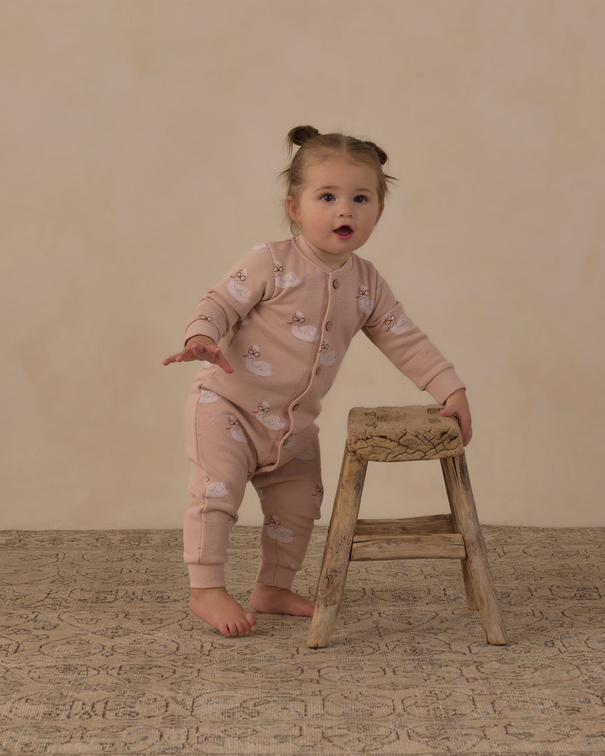 Button Down Jumpsuit Swans - Rylee + Cru | Kids Clothes | Trendy Baby Clothes | Modern Infant Outfits |