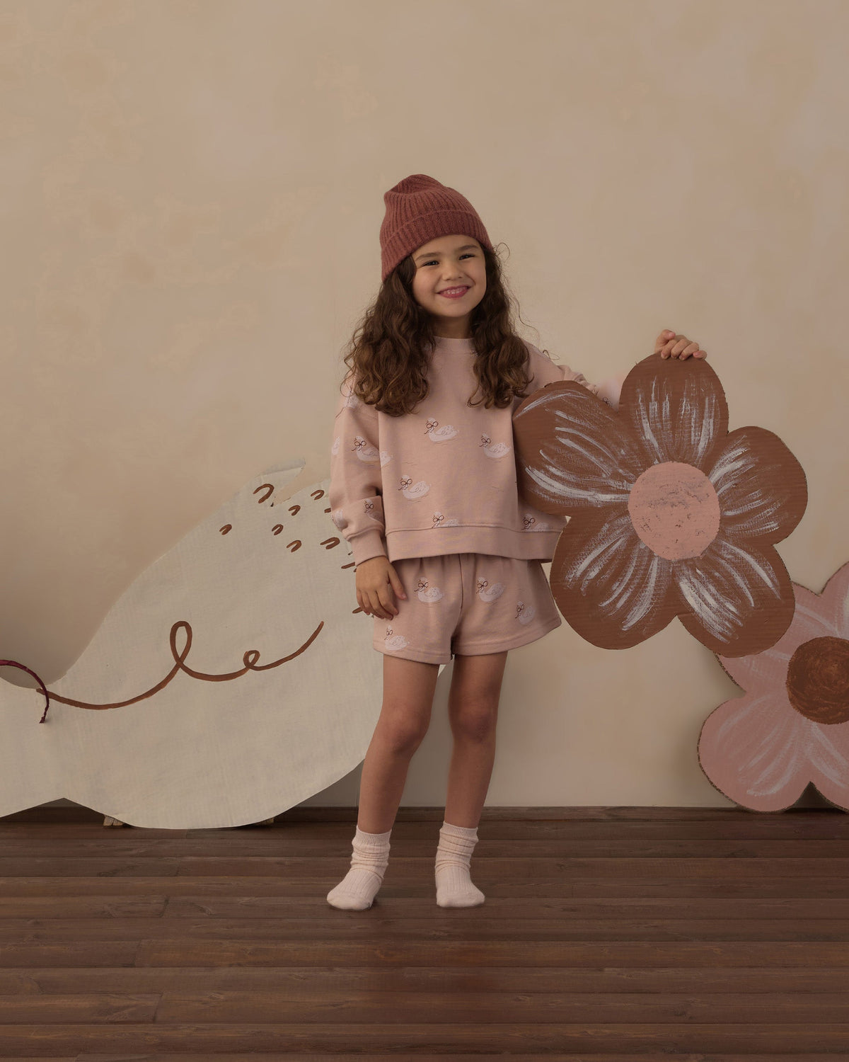 Track Short Swans - Rylee + Cru | Kids Clothes | Trendy Baby Clothes | Modern Infant Outfits |