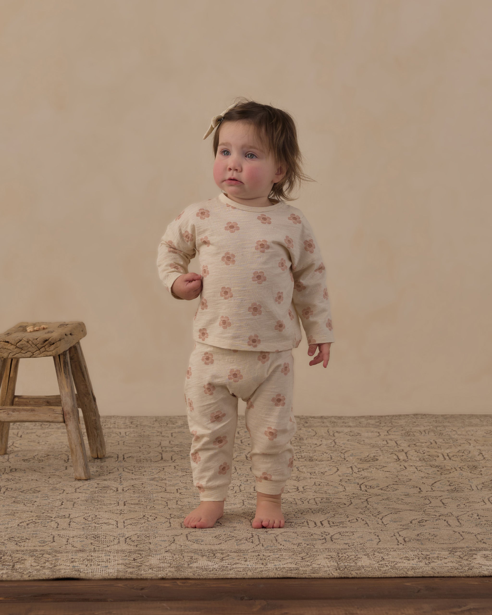 Long Sleeve Tee + Pant Set Pink Daisies - Rylee + Cru | Kids Clothes | Trendy Baby Clothes | Modern Infant Outfits |