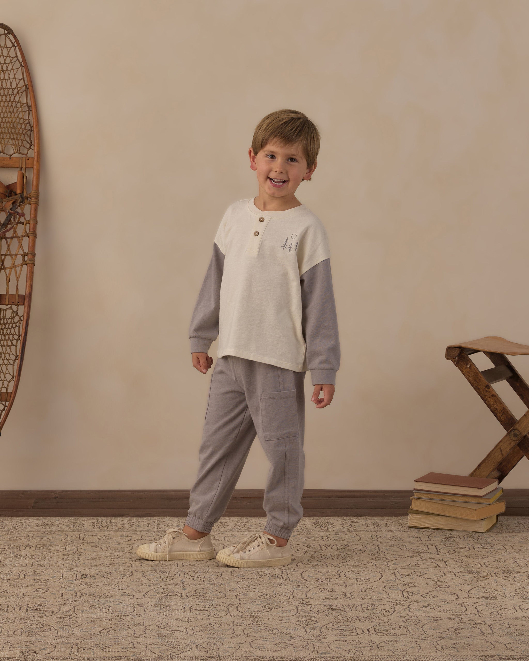 Relaxed Long Sleeve Henley Made For Adventure - Rylee + Cru | Kids Clothes | Trendy Baby Clothes | Modern Infant Outfits |