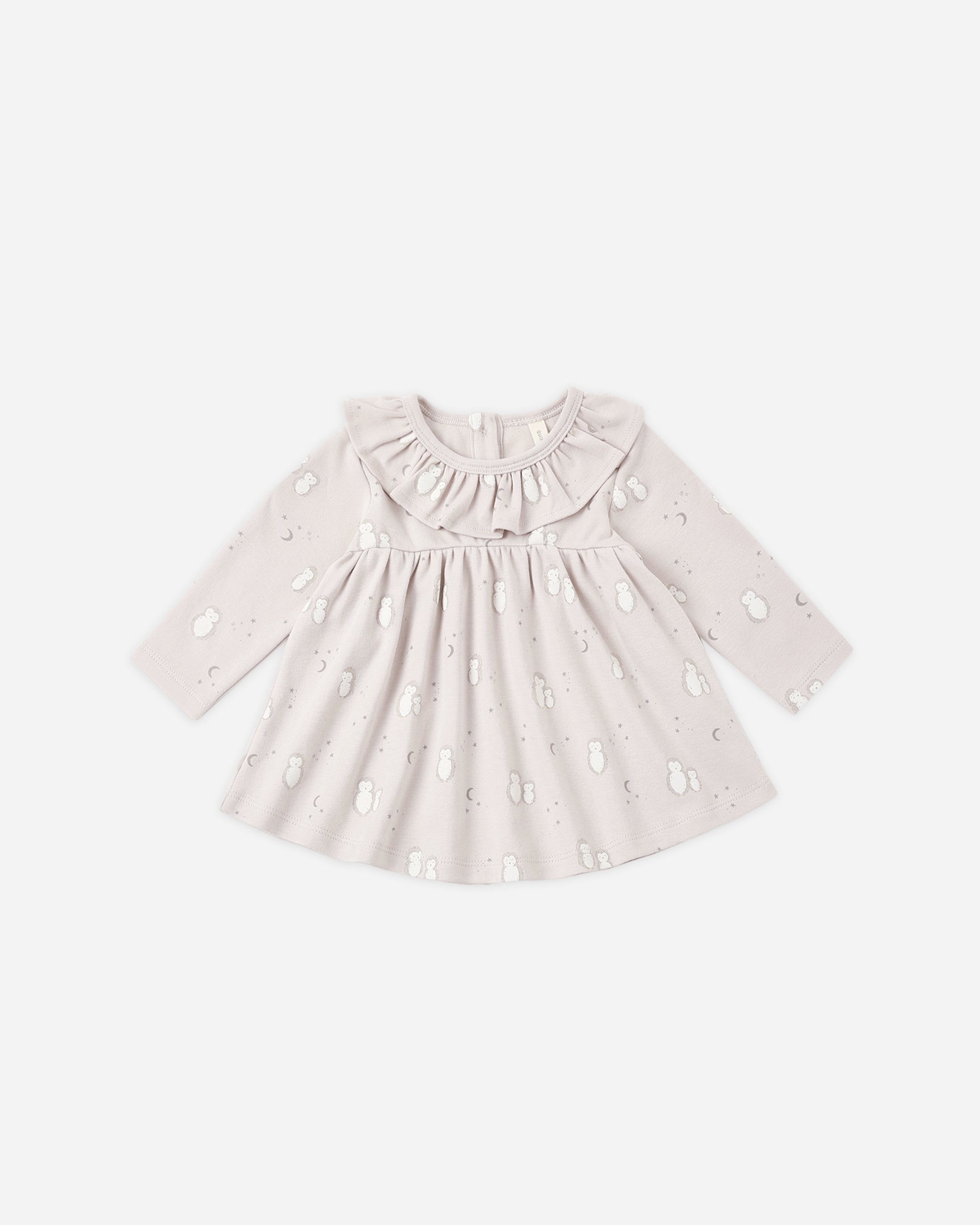 Ruffle Collar Jersey Dress Owls - Rylee + Cru | Kids Clothes | Trendy Baby Clothes | Modern Infant Outfits |