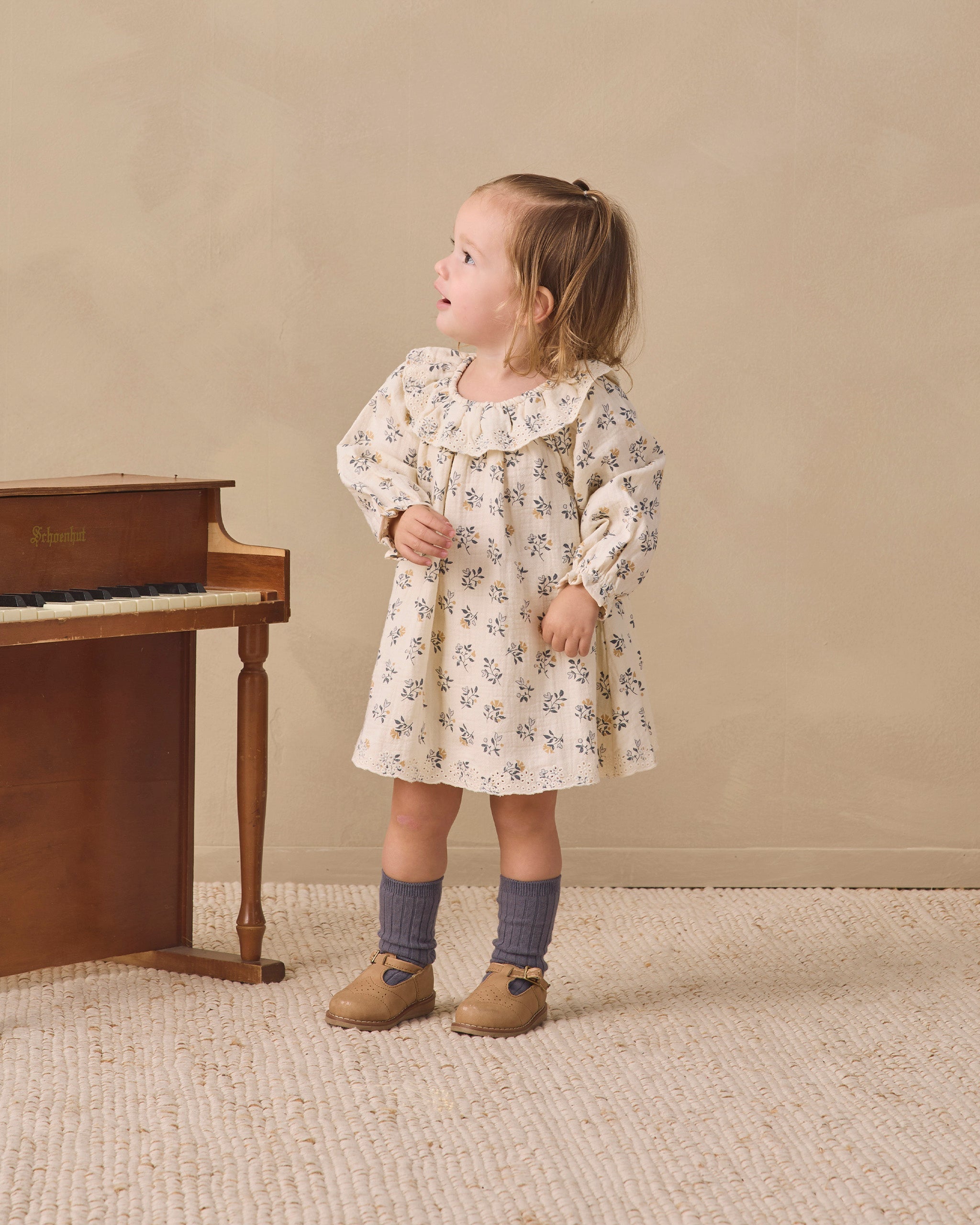 Long Sleeve Isla Dress French Floral - Rylee + Cru | Kids Clothes | Trendy Baby Clothes | Modern Infant Outfits |