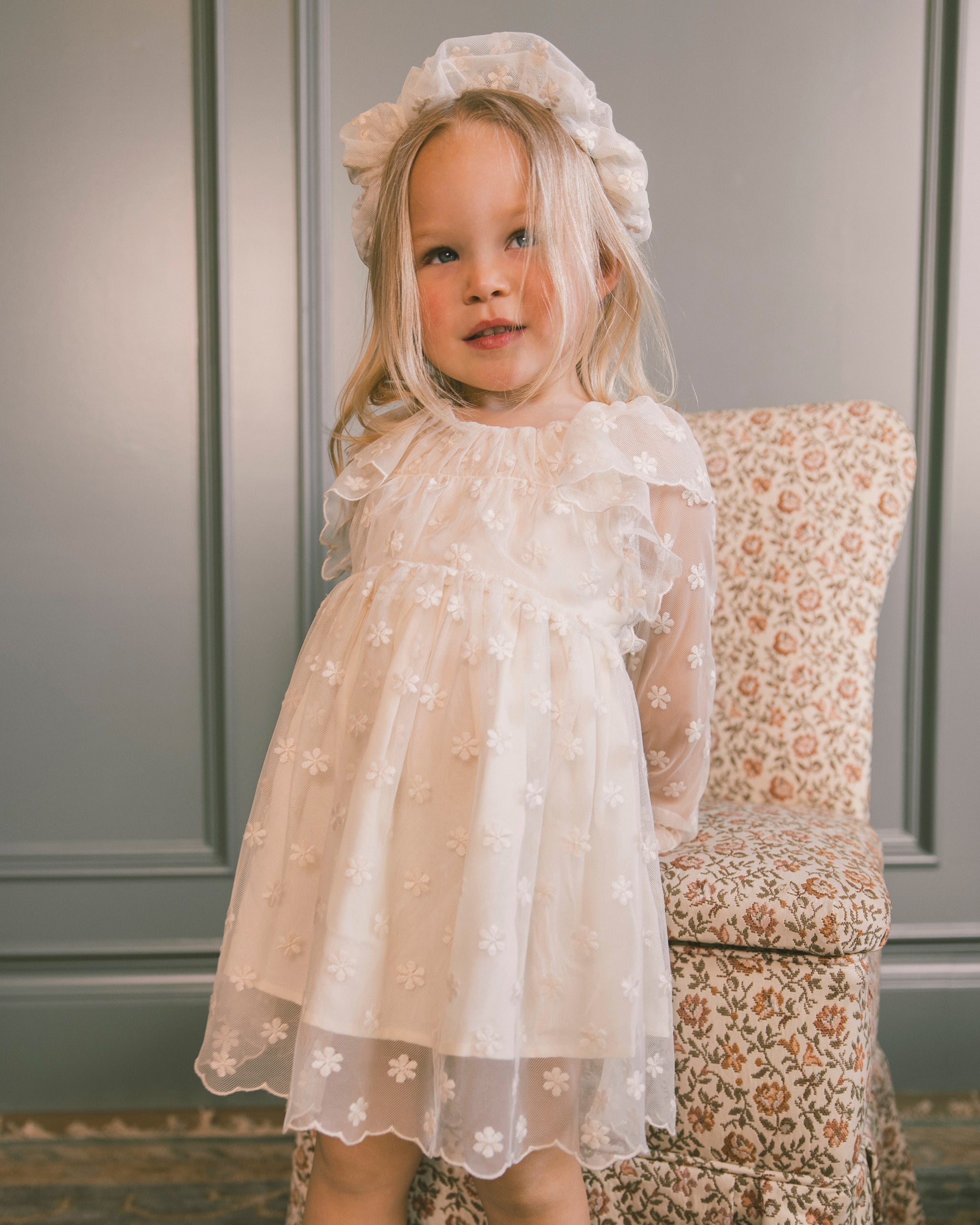 Gathered Headband Embroidered Daisy - Rylee + Cru | Kids Clothes | Trendy Baby Clothes | Modern Infant Outfits |