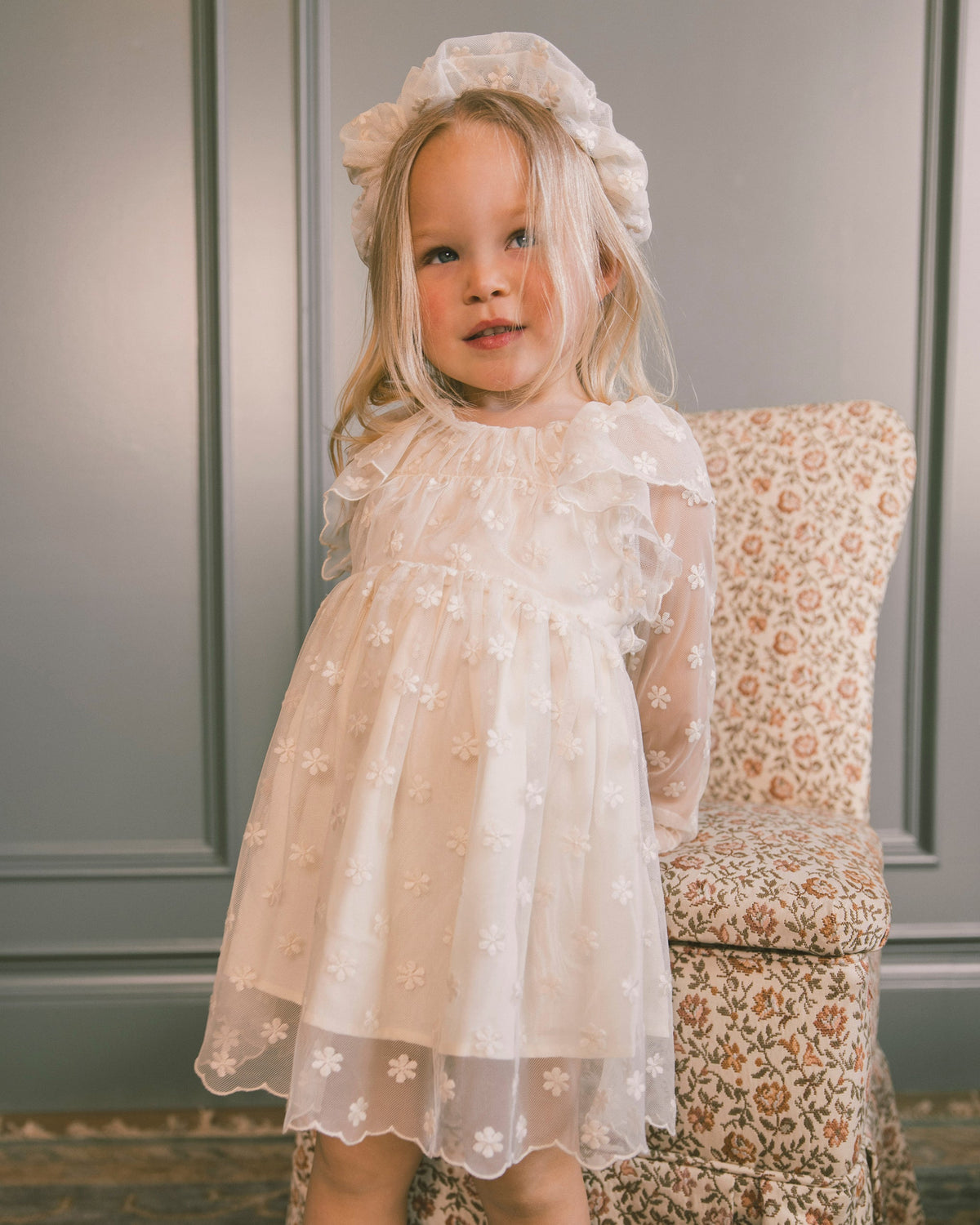 Celine Dress Embroidered Daisy - Rylee + Cru | Kids Clothes | Trendy Baby Clothes | Modern Infant Outfits |