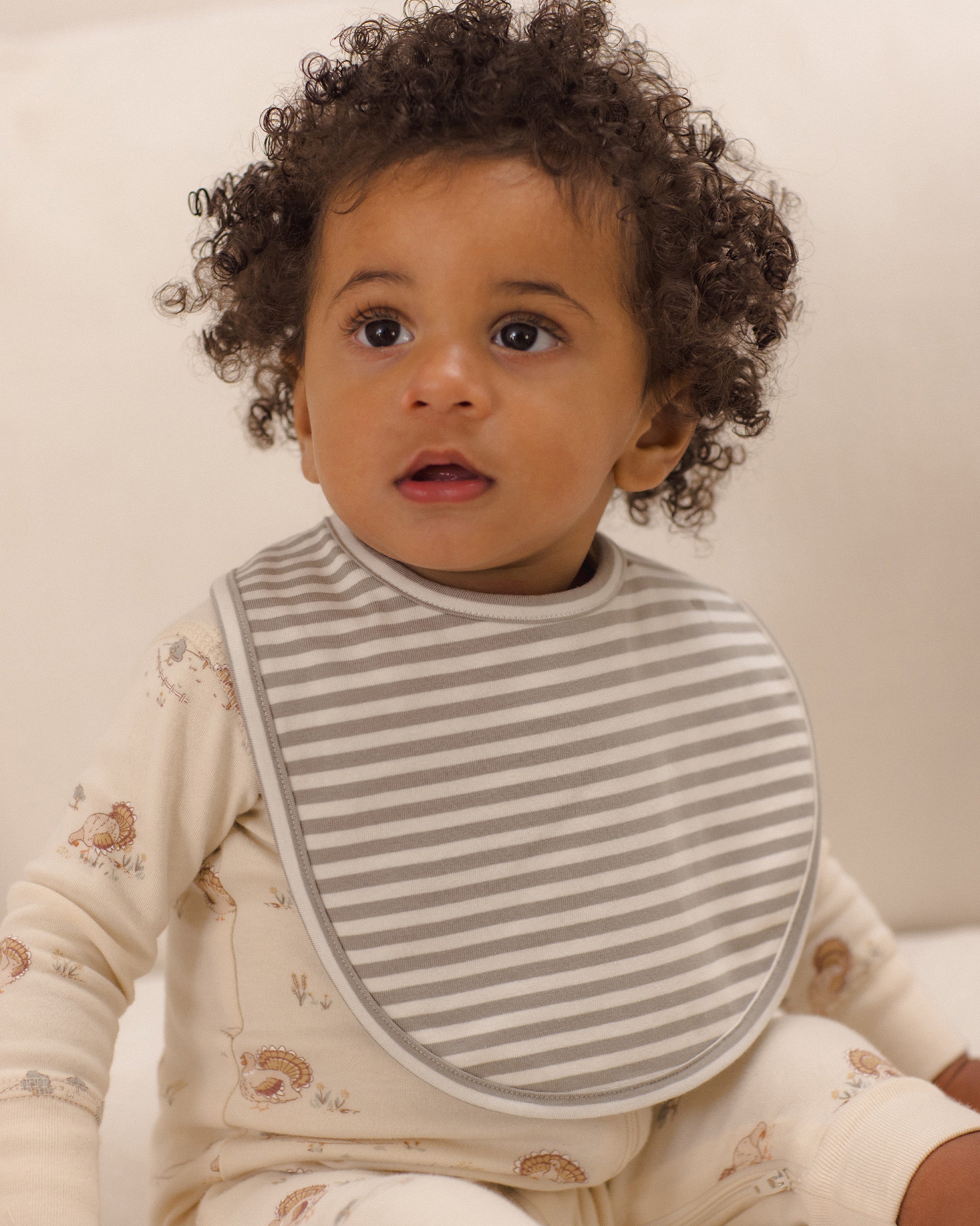 Jersey Snap Bib, 2 Pack Laurel Stripe, Turkey - Rylee + Cru | Kids Clothes | Trendy Baby Clothes | Modern Infant Outfits |