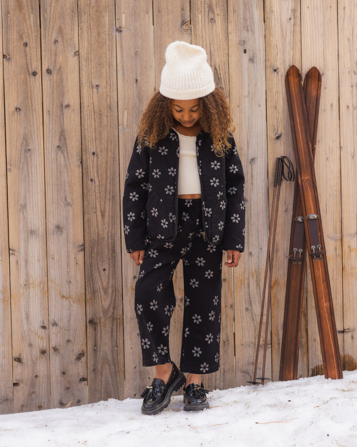 Dove Pant Black Daisy - Rylee + Cru | Kids Clothes | Trendy Baby Clothes | Modern Infant Outfits |