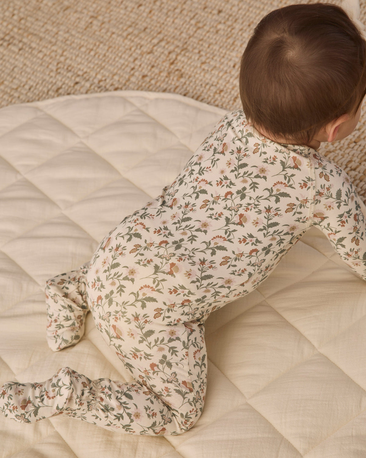 Bamboo Zip Footie Holiday Floral - Rylee + Cru | Kids Clothes | Trendy Baby Clothes | Modern Infant Outfits |