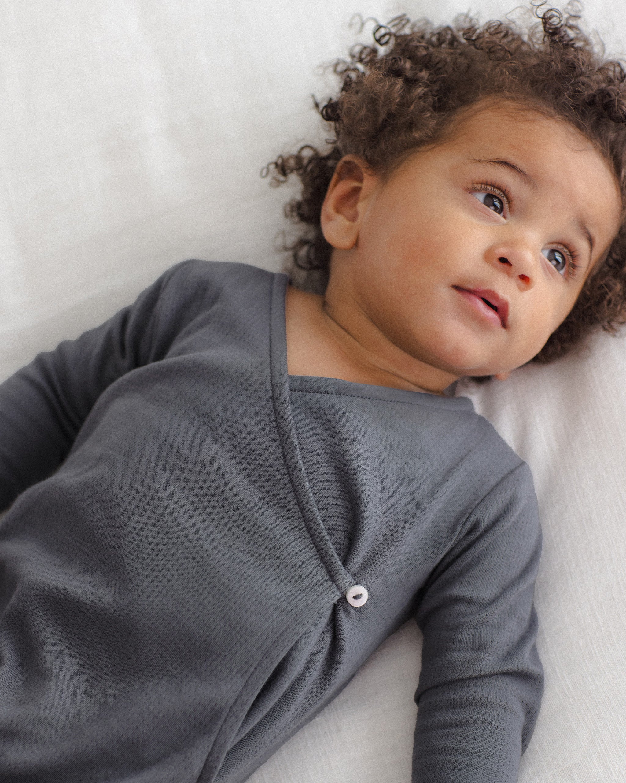 Pointelle Wrap Footie Midnight - Rylee + Cru | Kids Clothes | Trendy Baby Clothes | Modern Infant Outfits |