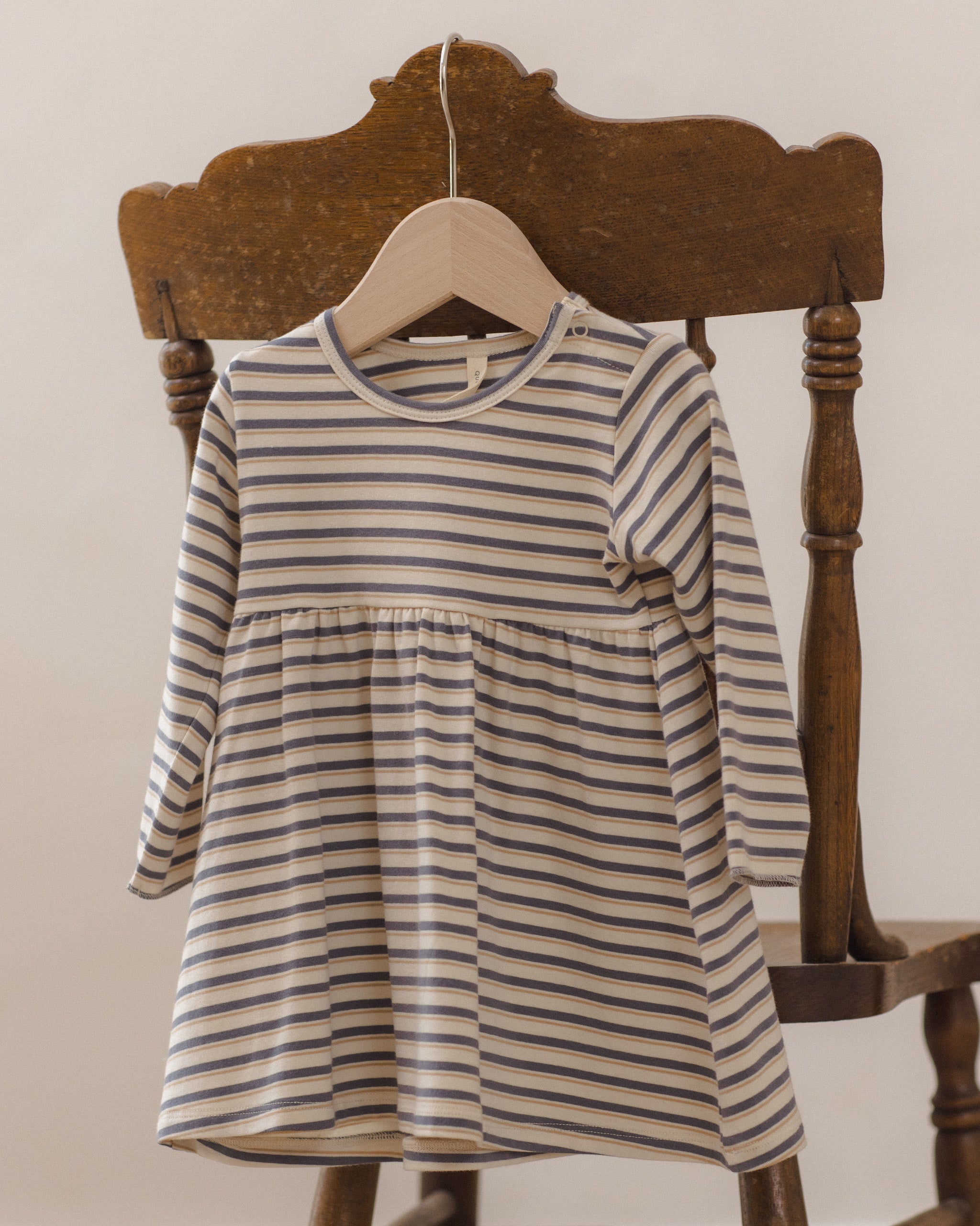 Long Sleeve Baby Dress Vintage Stripe - Rylee + Cru | Kids Clothes | Trendy Baby Clothes | Modern Infant Outfits |