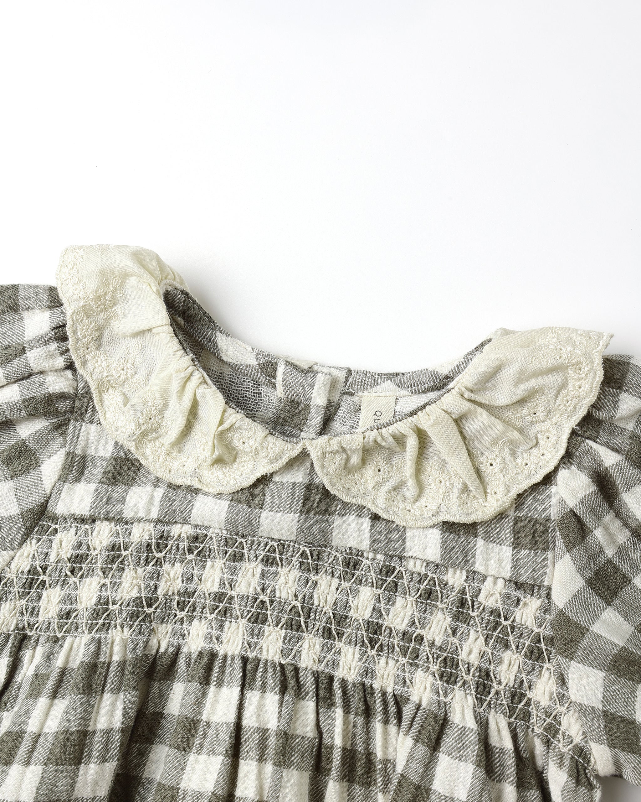Collared Bubble Romper || Forest Check