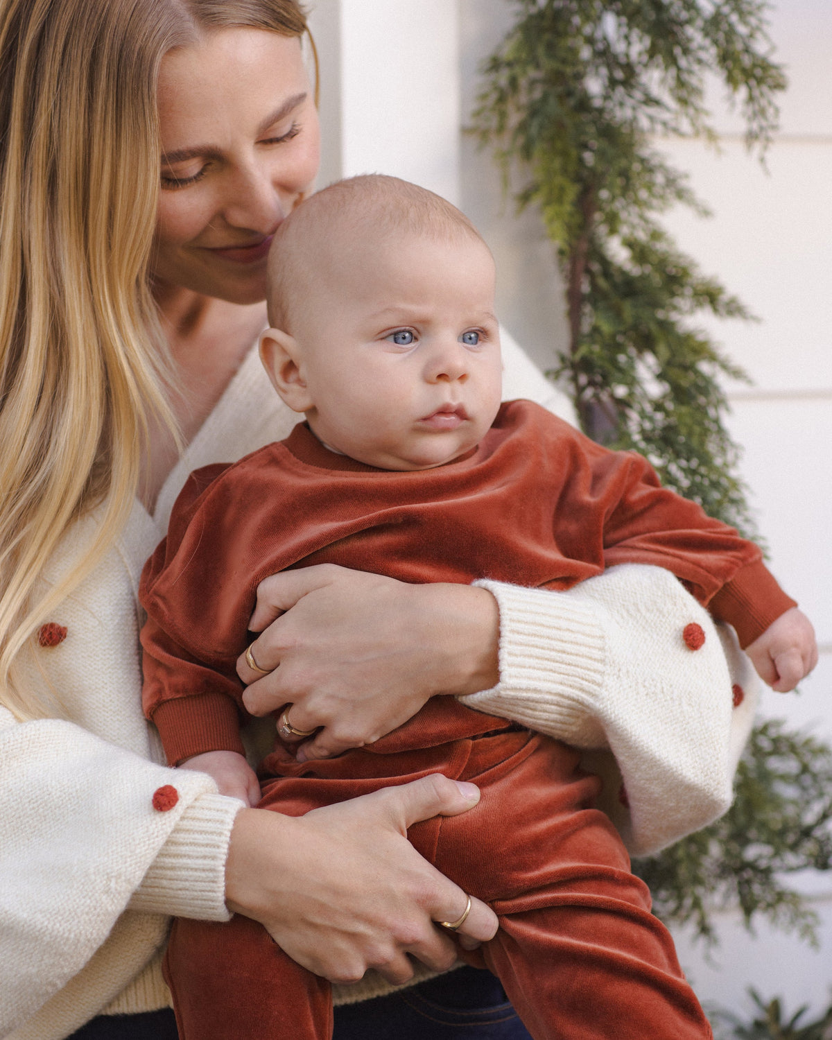 Velour Relaxed Sweatpant Redwood - Rylee + Cru | Kids Clothes | Trendy Baby Clothes | Modern Infant Outfits |