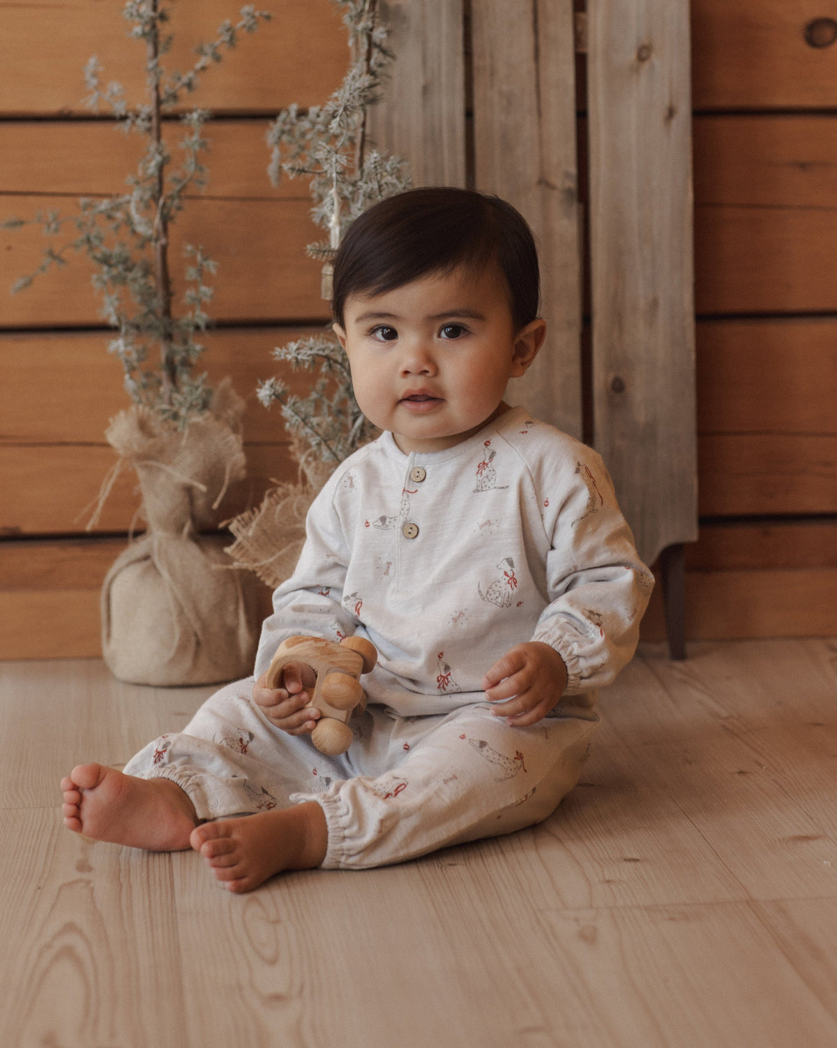 Henley Jumpsuit Dalmatian - Rylee + Cru | Kids Clothes | Trendy Baby Clothes | Modern Infant Outfits |