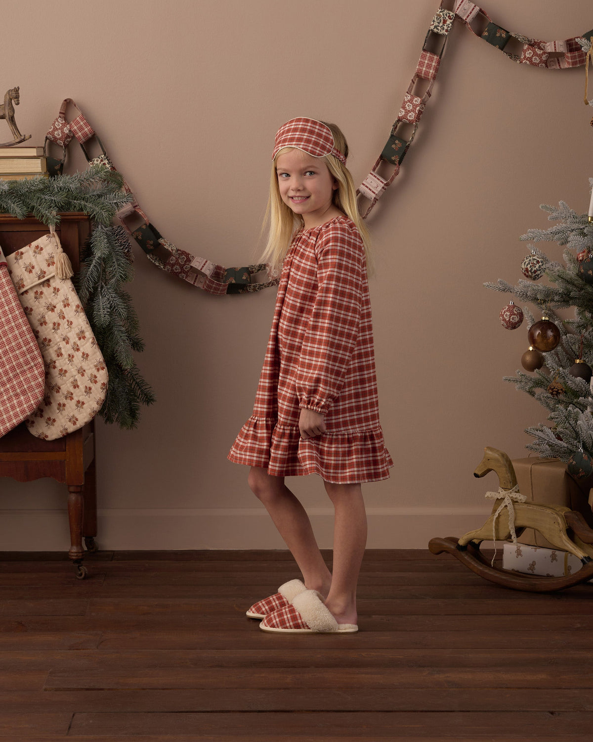 Sleep Mask Ruby Plaid - Rylee + Cru | Kids Clothes | Trendy Baby Clothes | Modern Infant Outfits |