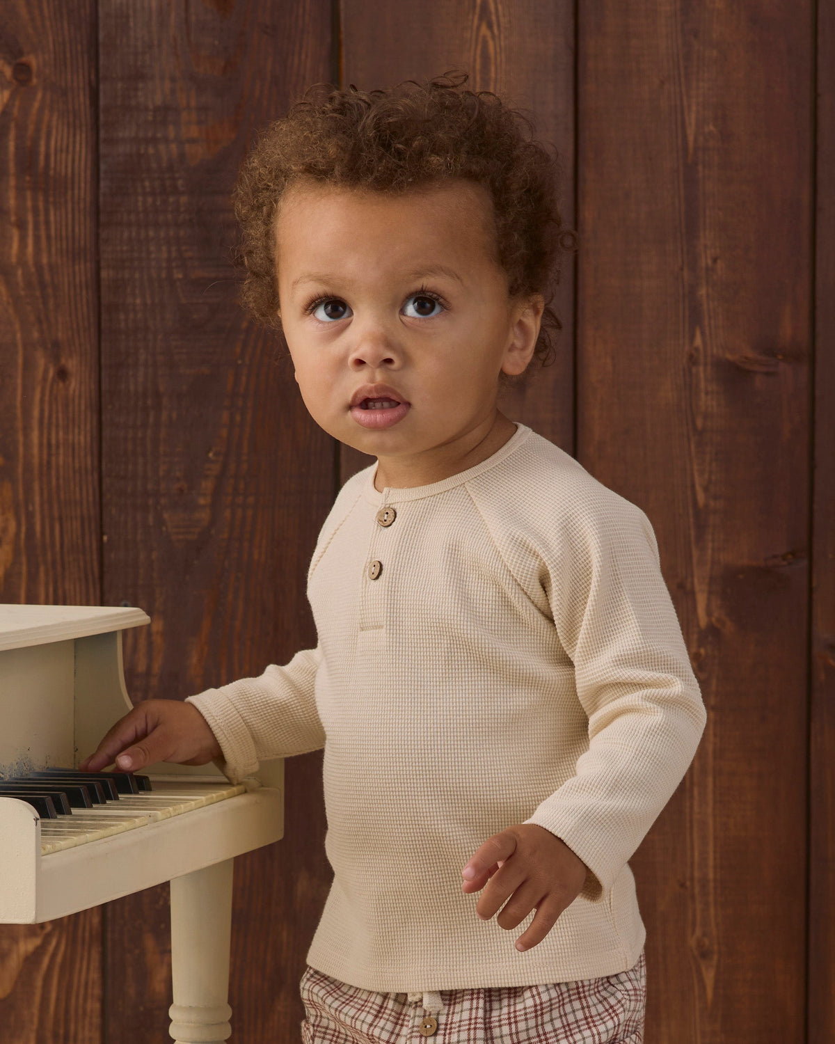 Henley Knit Top Natural - Rylee + Cru | Kids Clothes | Trendy Baby Clothes | Modern Infant Outfits |