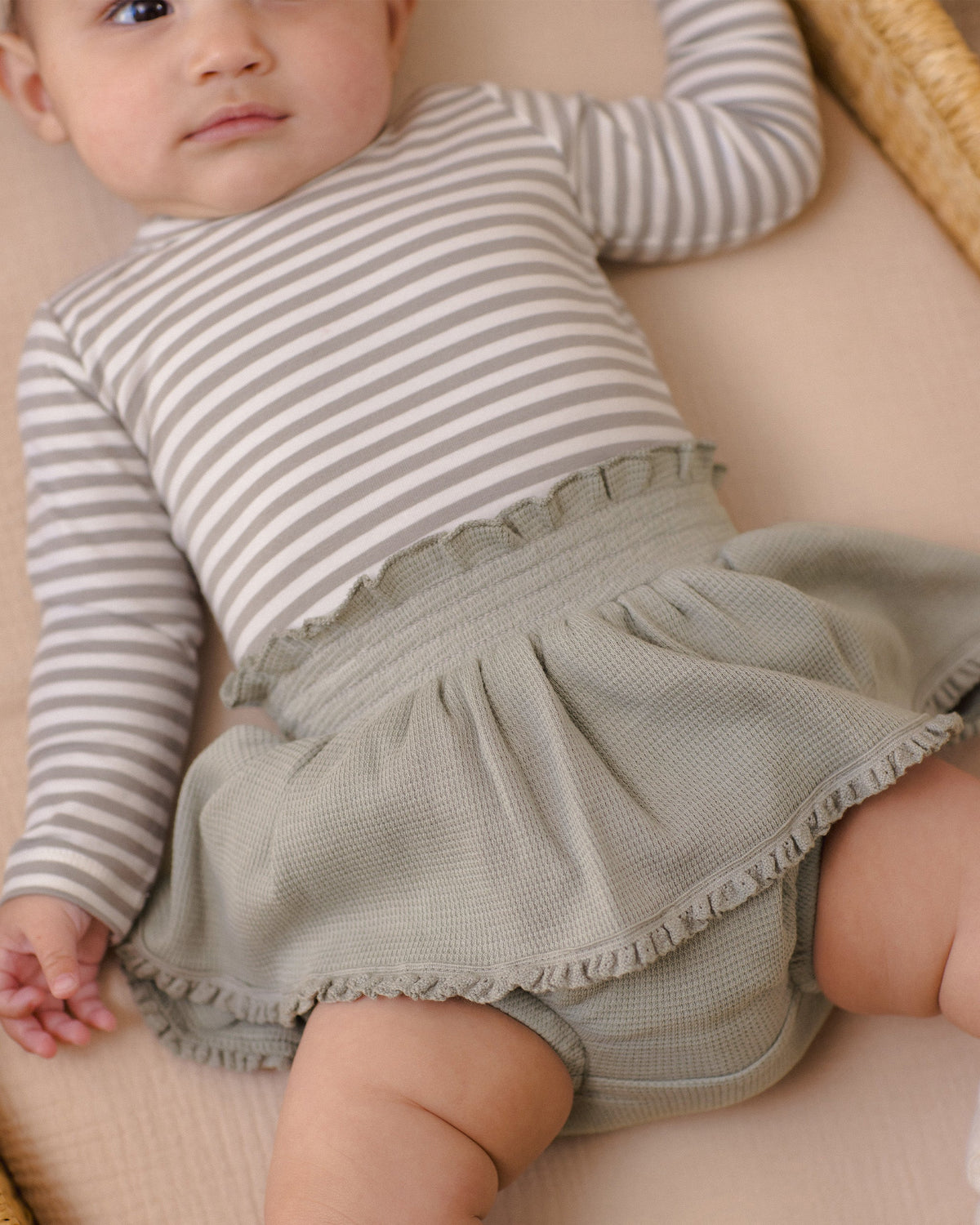 Jersey Bodysuit, 2 Pack Pears, Laurel Stripe - Rylee + Cru | Kids Clothes | Trendy Baby Clothes | Modern Infant Outfits |