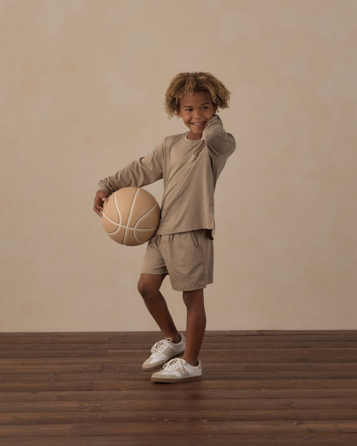 Oceanside Tech Short Heathered Olive - Rylee + Cru | Kids Clothes | Trendy Baby Clothes | Modern Infant Outfits |