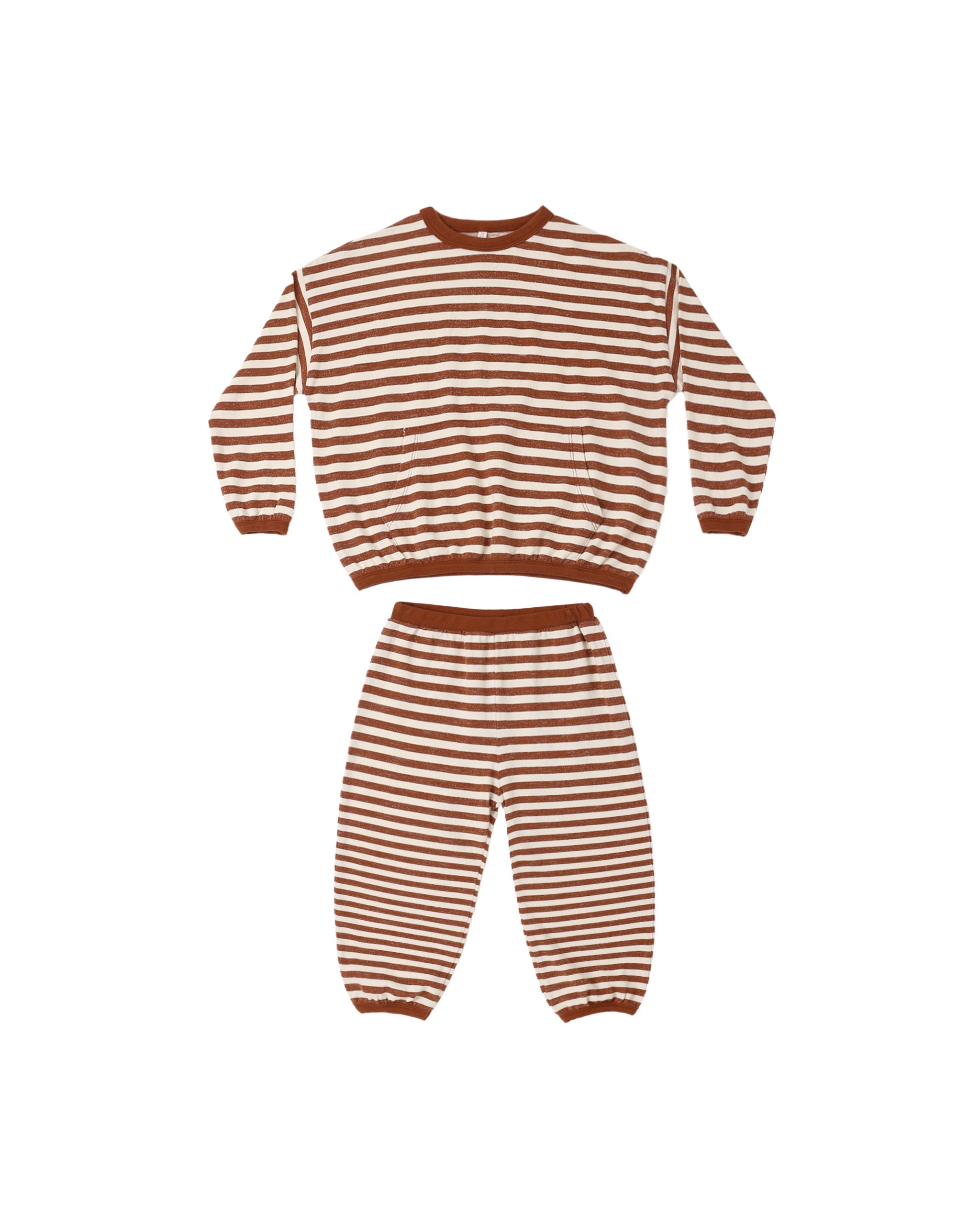 Relaxed Set Brick Stripe - Rylee + Cru | Kids Clothes | Trendy Baby Clothes | Modern Infant Outfits |