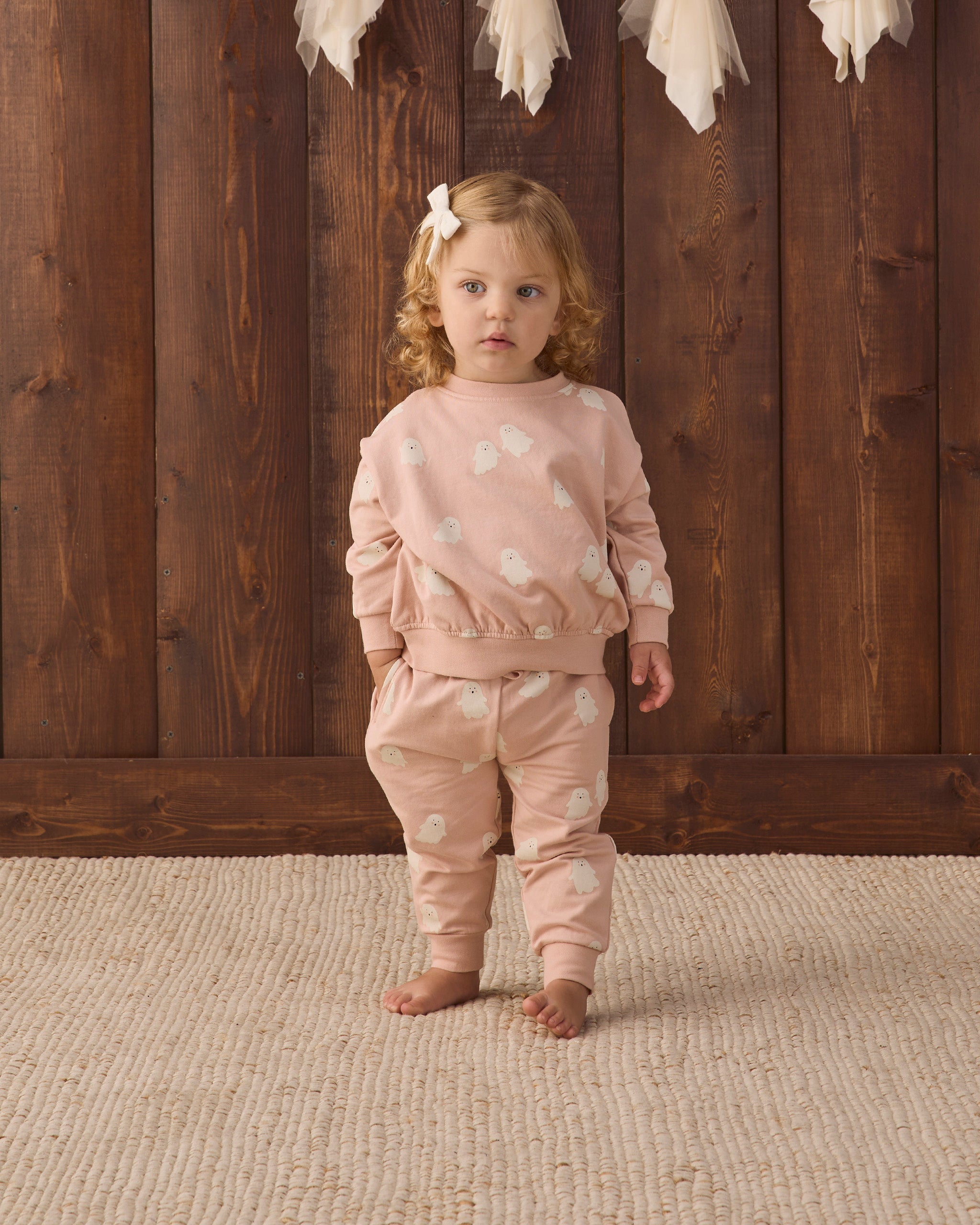 Relaxed Fleece Sweatpant Sweet Ghost - Rylee + Cru | Kids Clothes | Trendy Baby Clothes | Modern Infant Outfits |