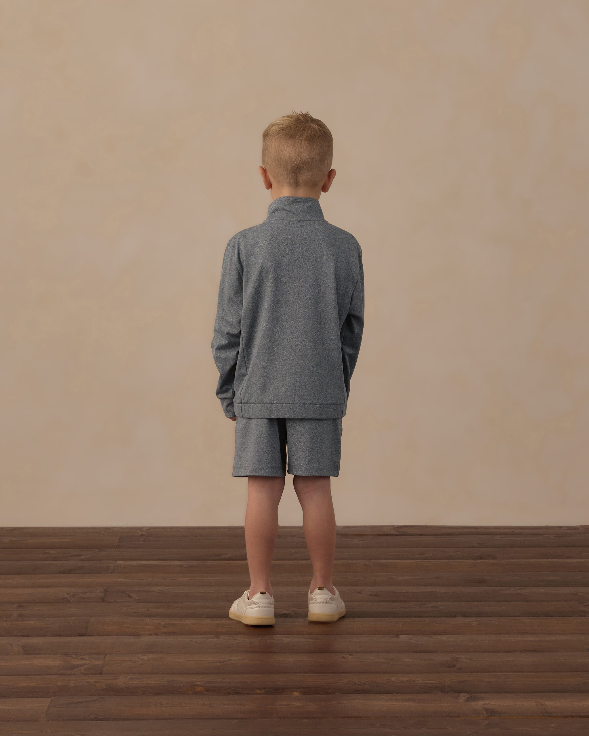 Oceanside Tech Short Heathered Midnight - Rylee + Cru | Kids Clothes | Trendy Baby Clothes | Modern Infant Outfits |