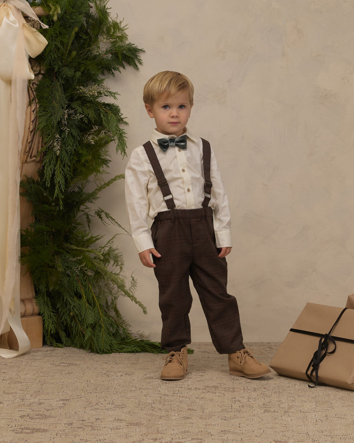 Suspender Pant Heathered Plaid
