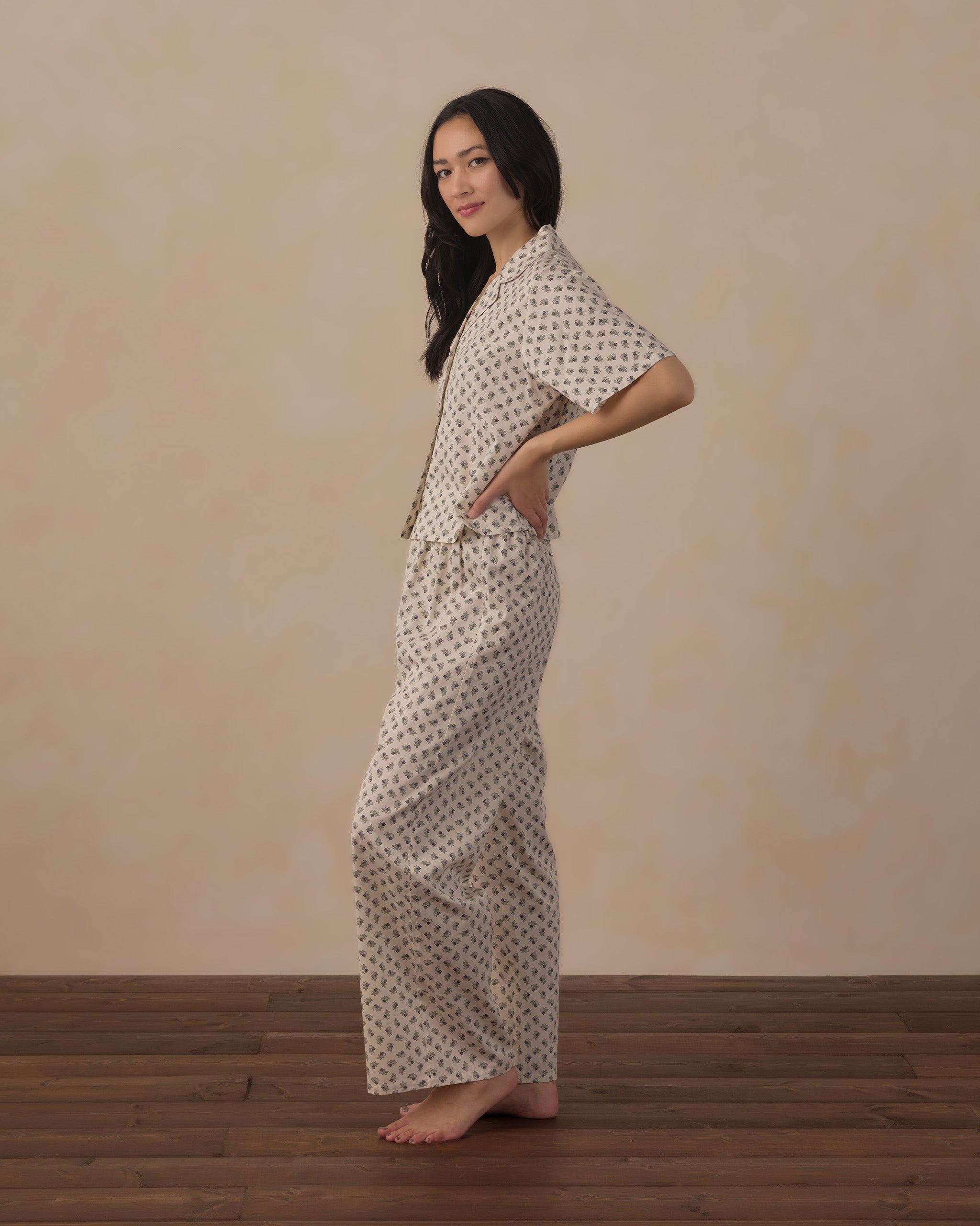 Women's Woven Pajama Set Vintage Fleur