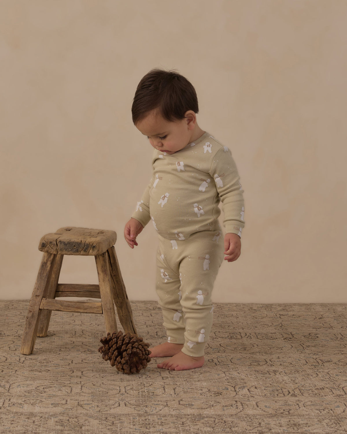 Organic Long Sleeve Pajama Set Polar Bears - Rylee + Cru | Kids Clothes | Trendy Baby Clothes | Modern Infant Outfits |