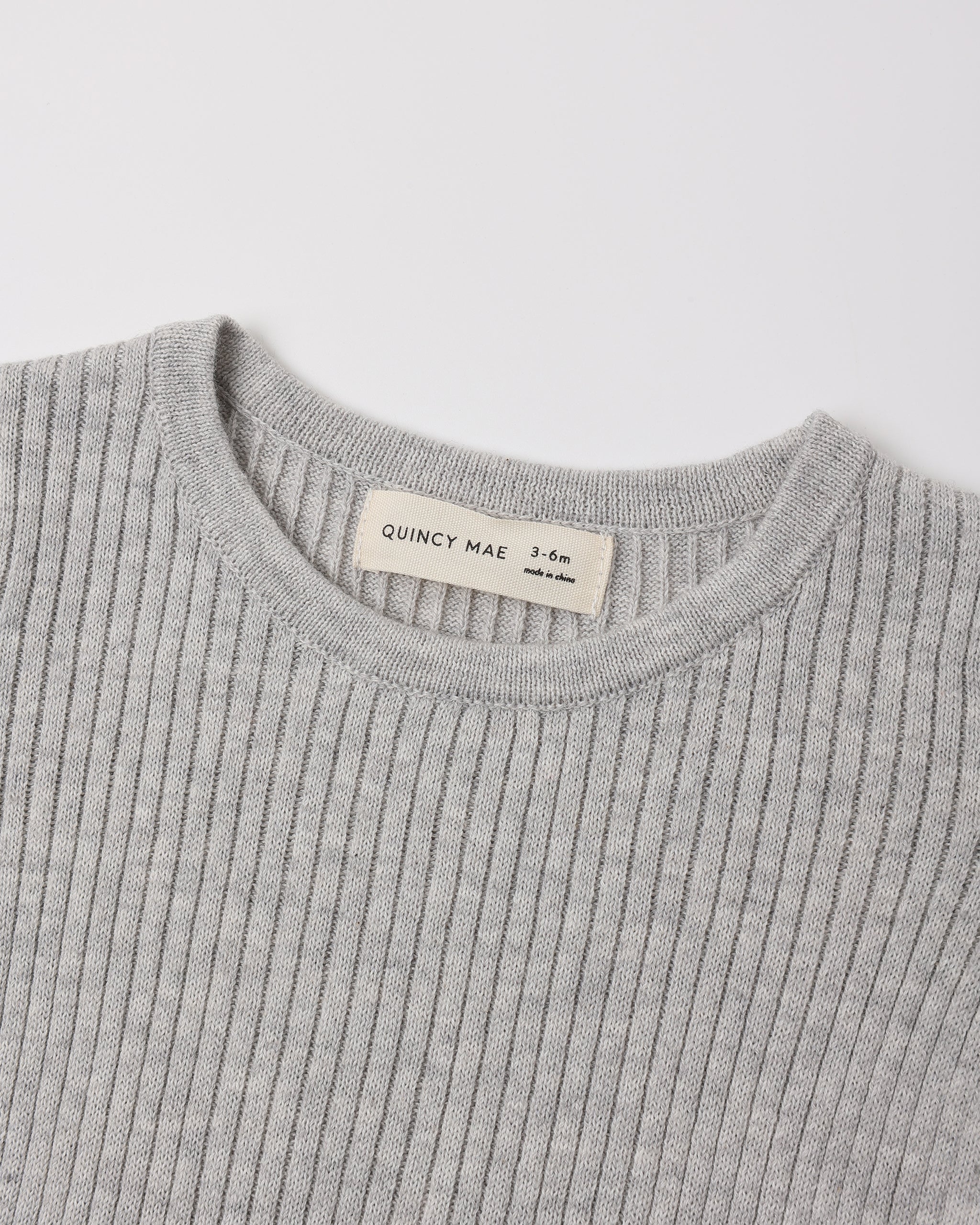 Rib Knit Peplum Top Heathered Fog - Rylee + Cru | Kids Clothes | Trendy Baby Clothes | Modern Infant Outfits |
