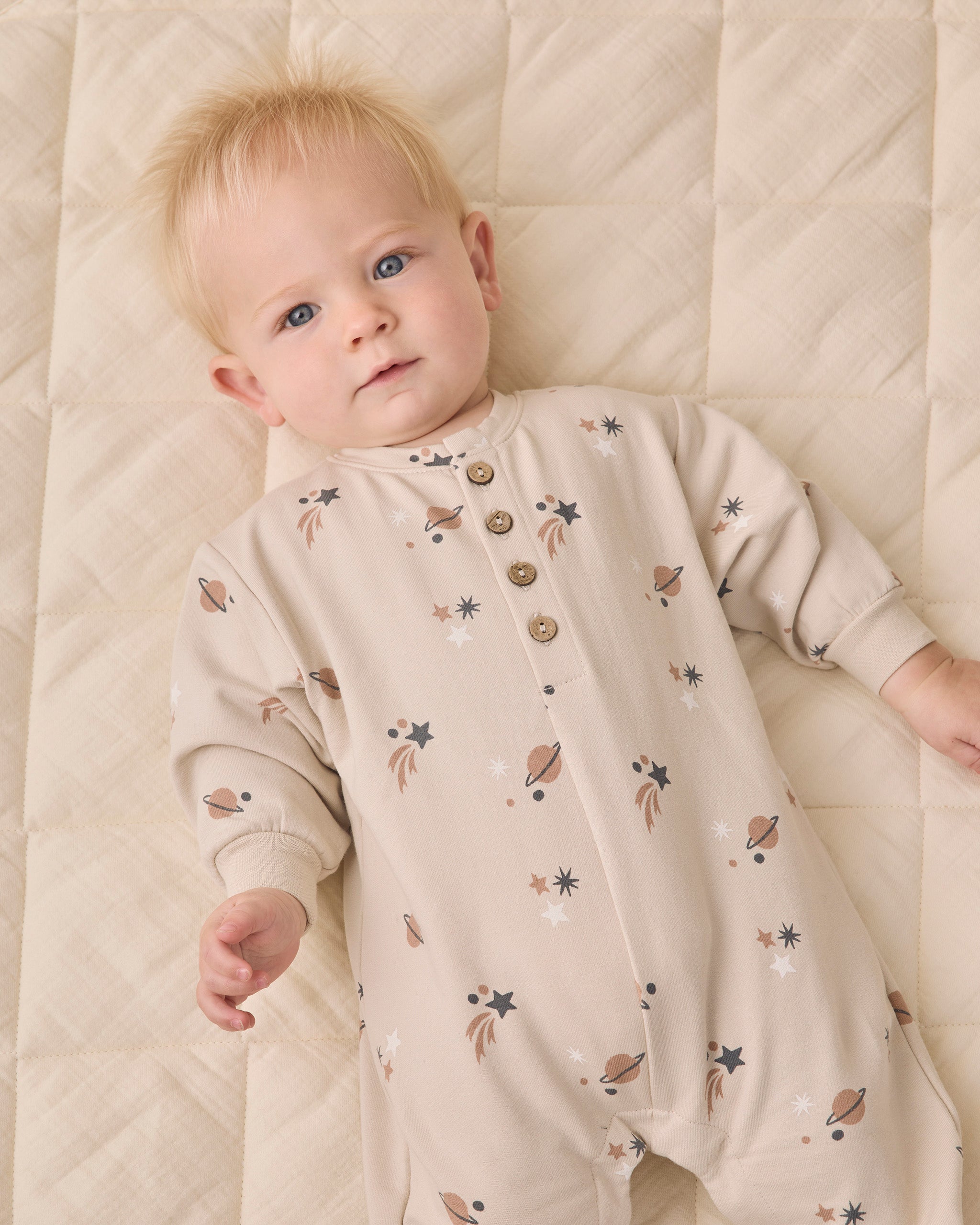 Relaxed Fleece Jumpsuit Space - Rylee + Cru | Kids Clothes | Trendy Baby Clothes | Modern Infant Outfits |