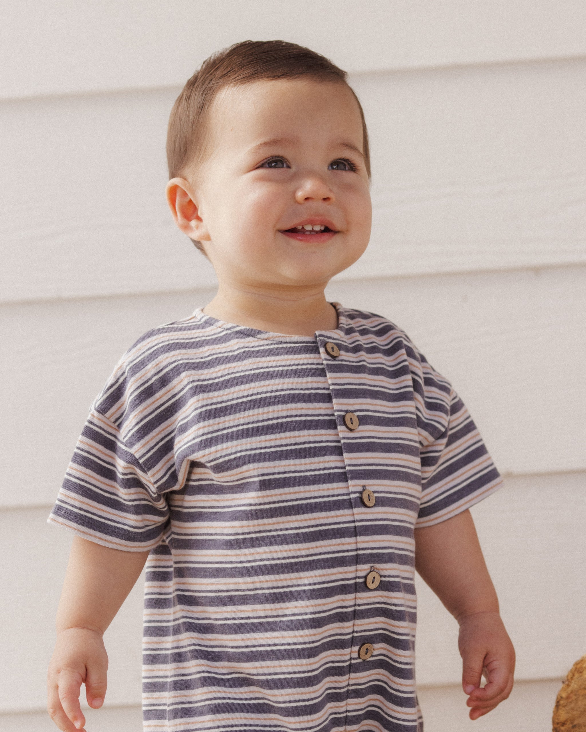 Hayes Jumpsuit Blue Stripe - Rylee + Cru | Kids Clothes | Trendy Baby Clothes | Modern Infant Outfits |