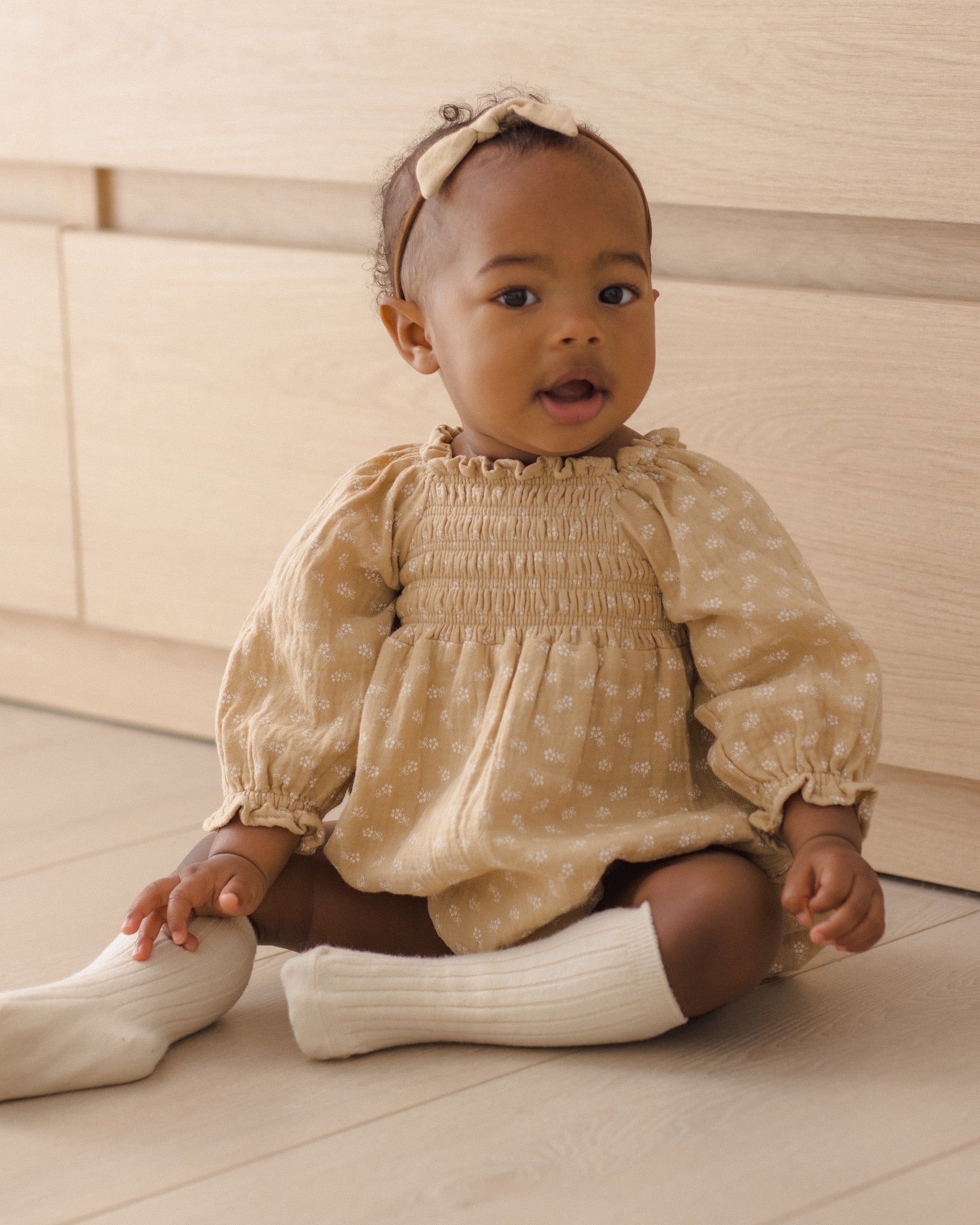 Eden Romper Butterscotch Floral - Rylee + Cru | Kids Clothes | Trendy Baby Clothes | Modern Infant Outfits |