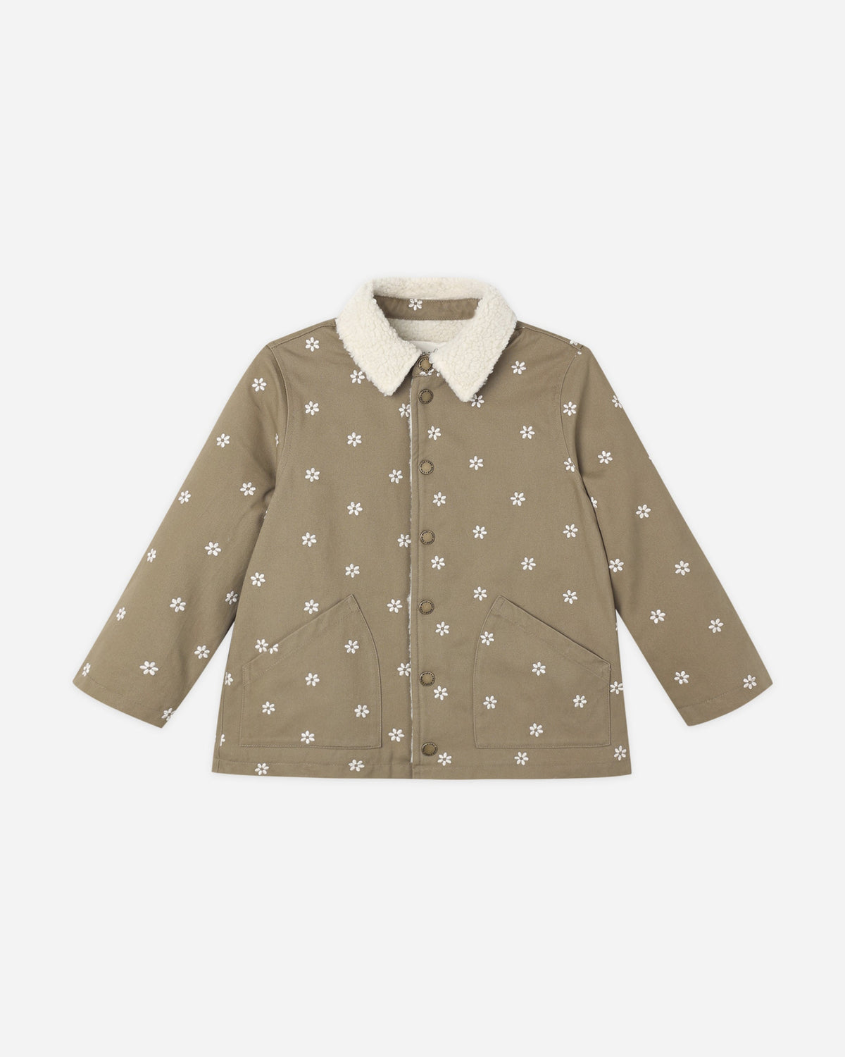 Long Chore Coat Embroidered Daisies - Rylee + Cru | Kids Clothes | Trendy Baby Clothes | Modern Infant Outfits |
