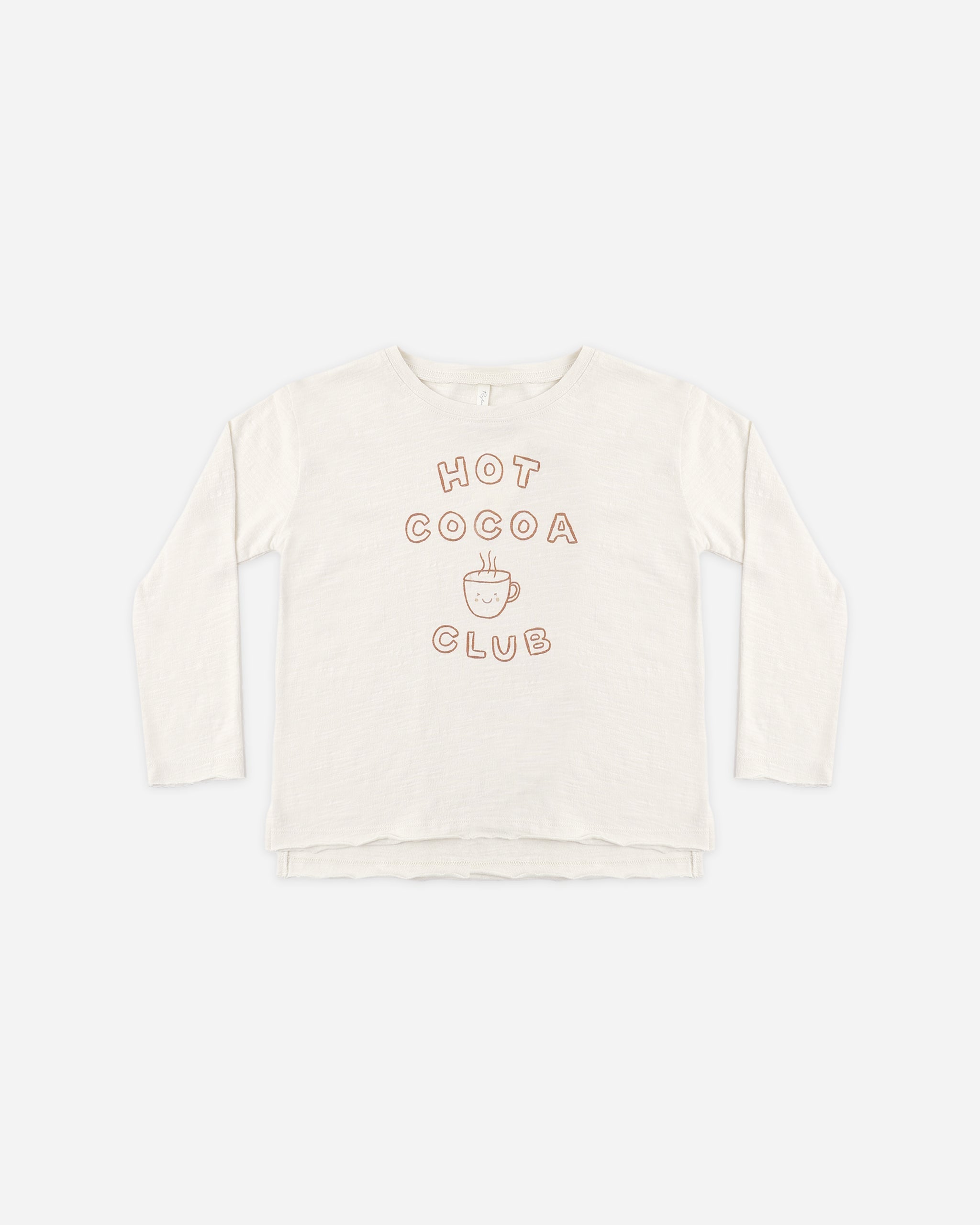 Raw Edge Long Sleeve Tee Hot Cocoa Club - Rylee + Cru | Kids Clothes | Trendy Baby Clothes | Modern Infant Outfits |