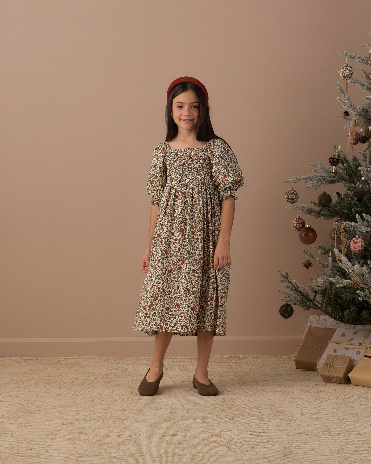 Adelaide Dress Holiday Floral - Rylee + Cru | Kids Clothes | Trendy Baby Clothes | Modern Infant Outfits |