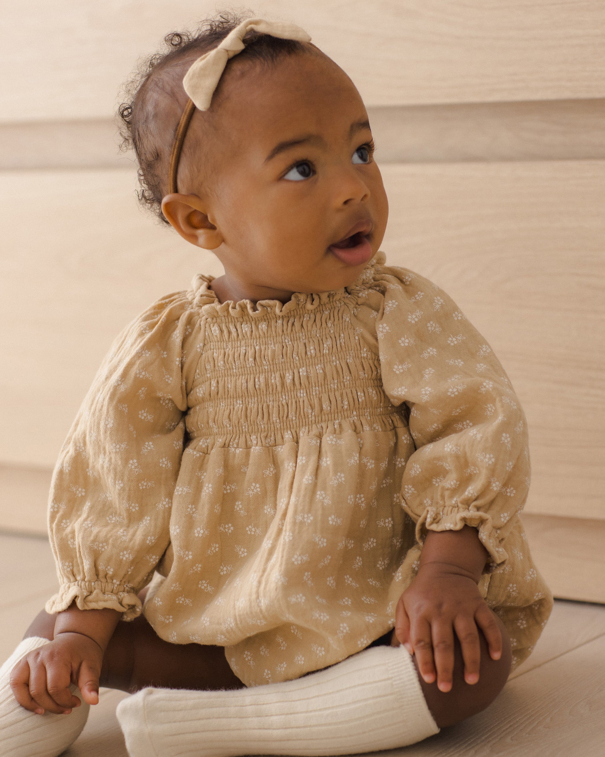 Eden Romper Butterscotch Floral - Rylee + Cru | Kids Clothes | Trendy Baby Clothes | Modern Infant Outfits |