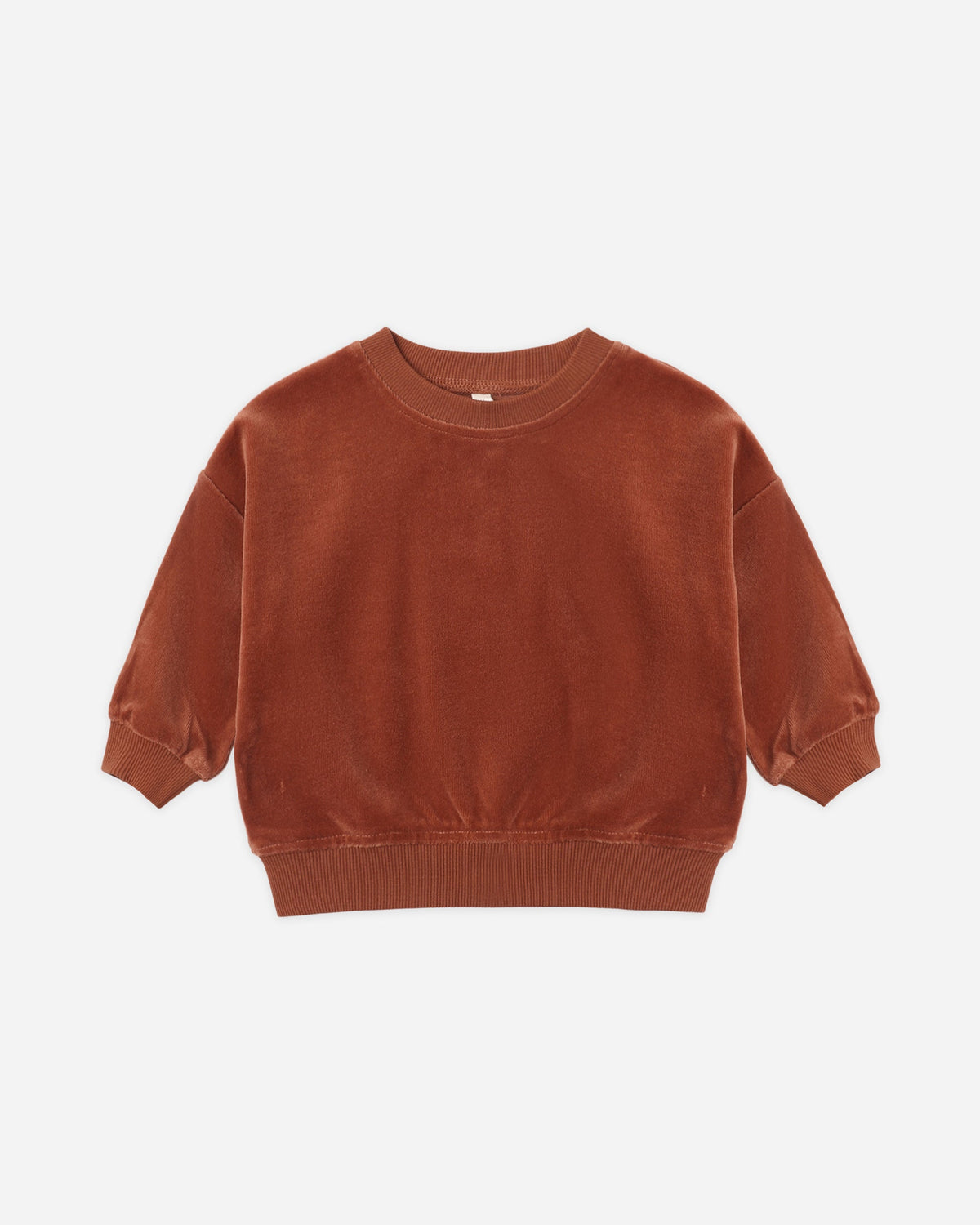 Velour Relaxed Sweatshirt Redwood - Rylee + Cru | Kids Clothes | Trendy Baby Clothes | Modern Infant Outfits |