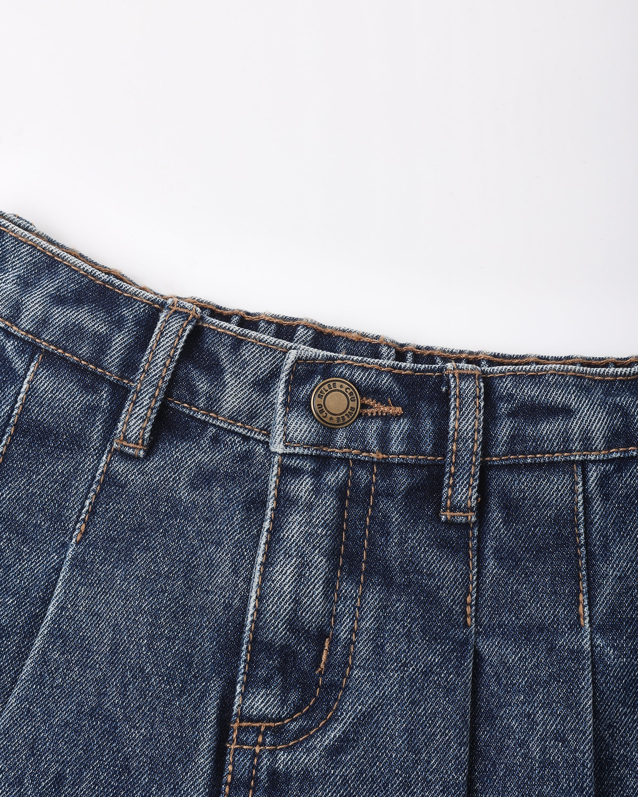 Pleated Denim Skirt Indigo - Rylee + Cru | Kids Clothes | Trendy Baby Clothes | Modern Infant Outfits |