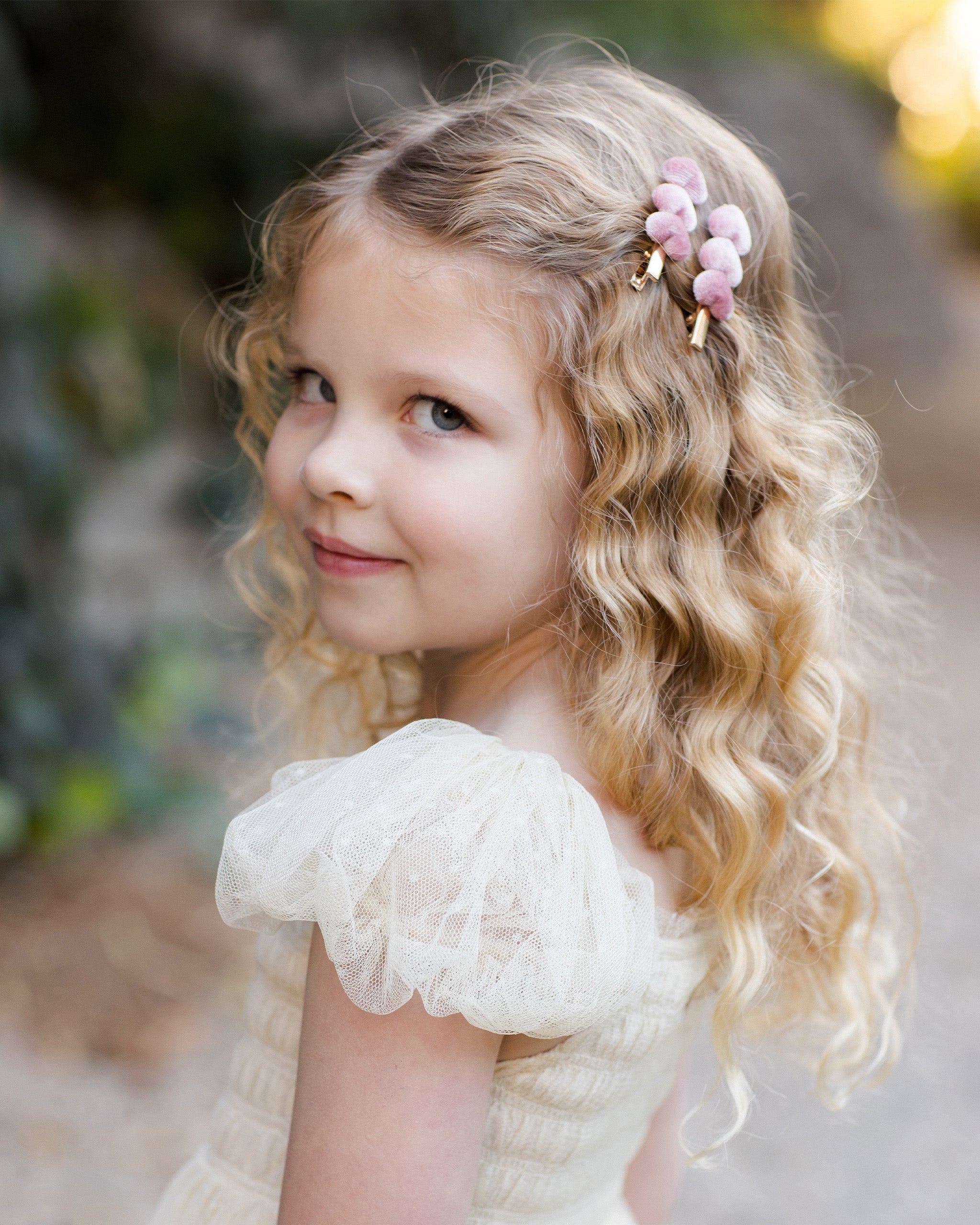 Velvet Heart Clips | Raspberry