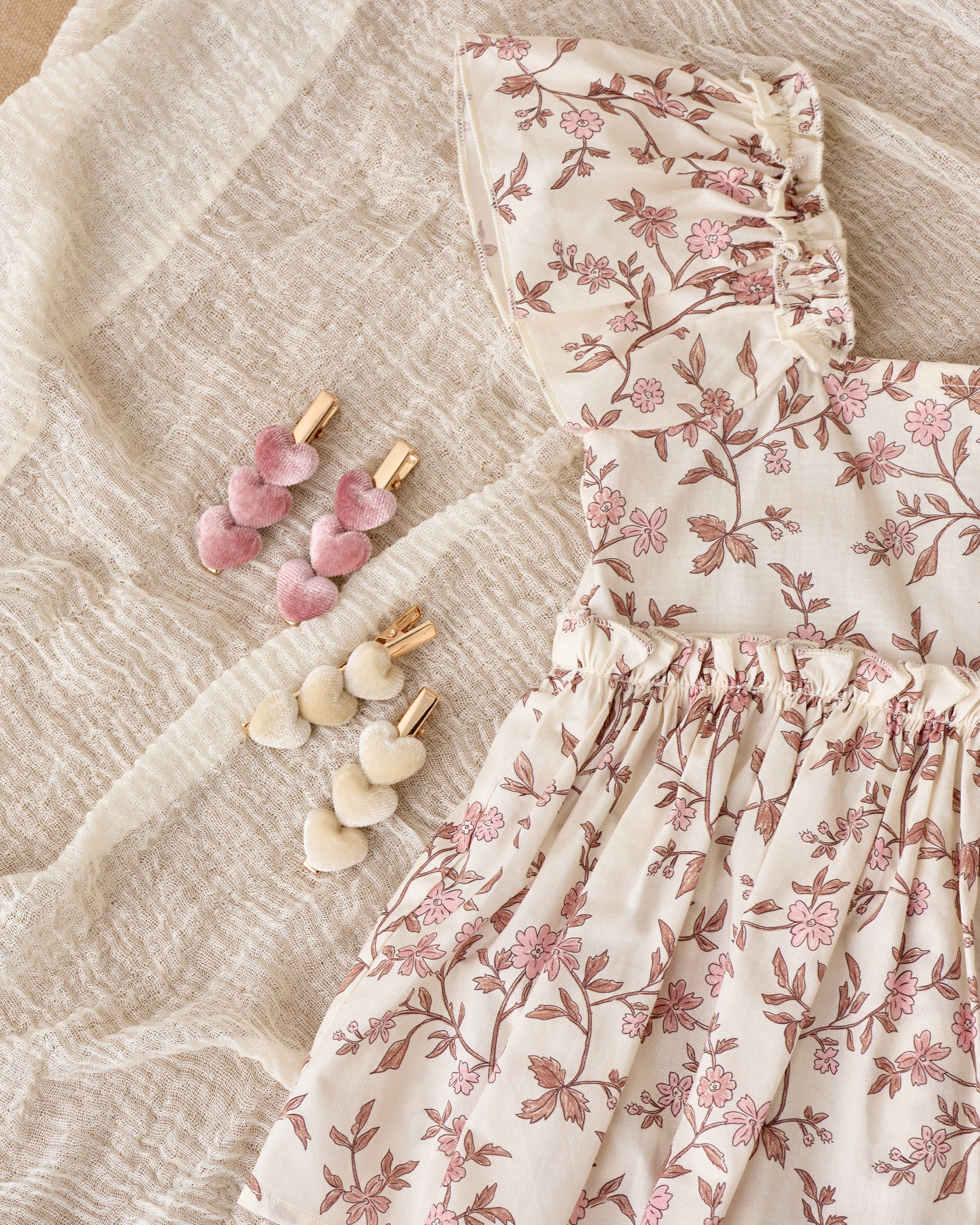 Velvet Heart Clips | Raspberry