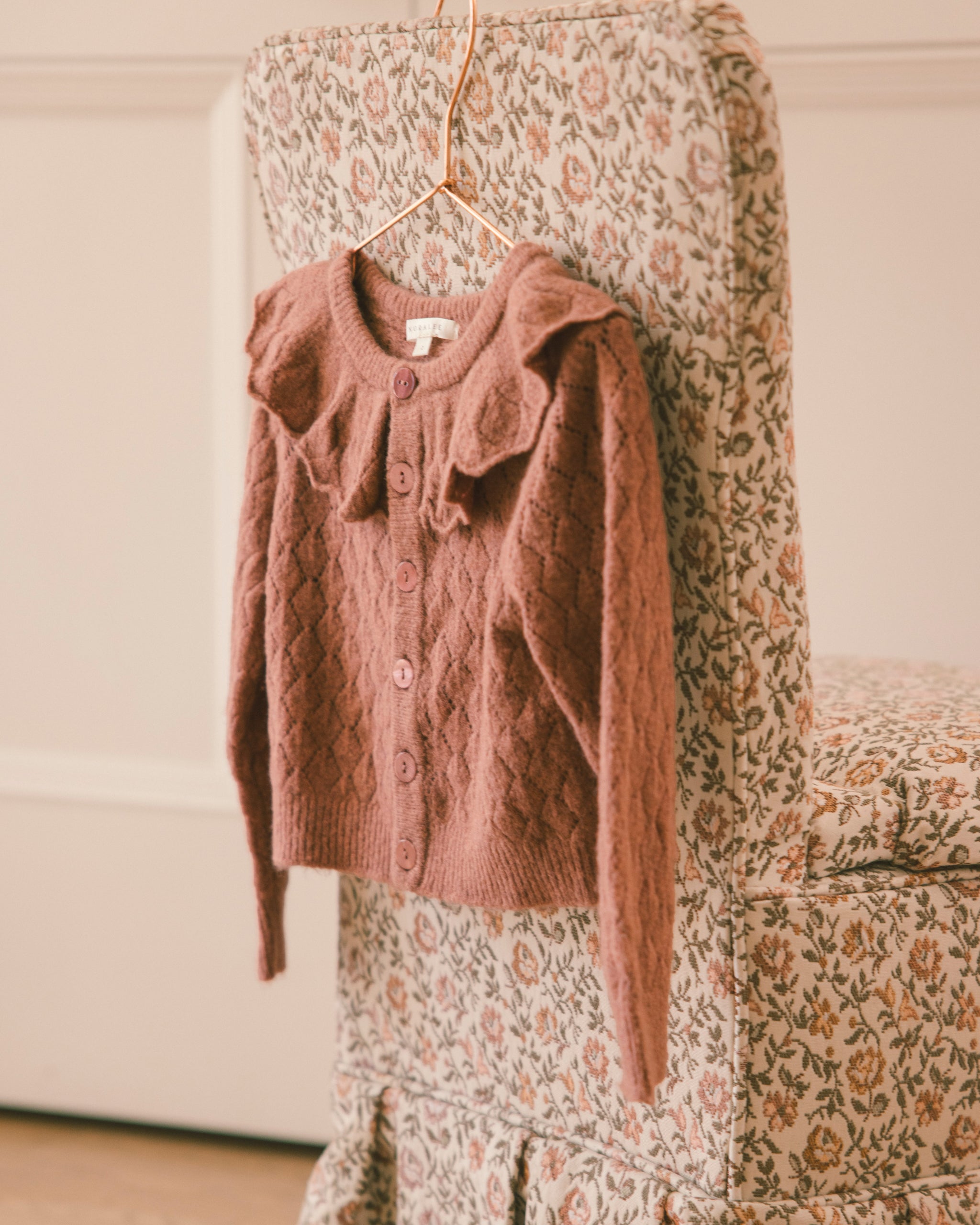 Ruffle Cardigan Sweater Spice