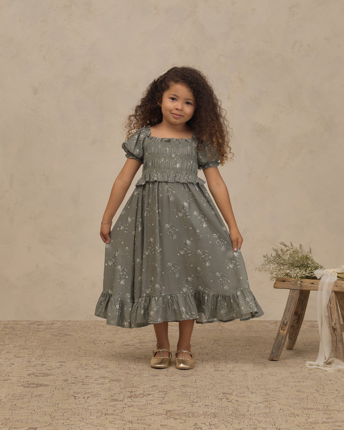 Maggie Dress Eucalyptus French Floral