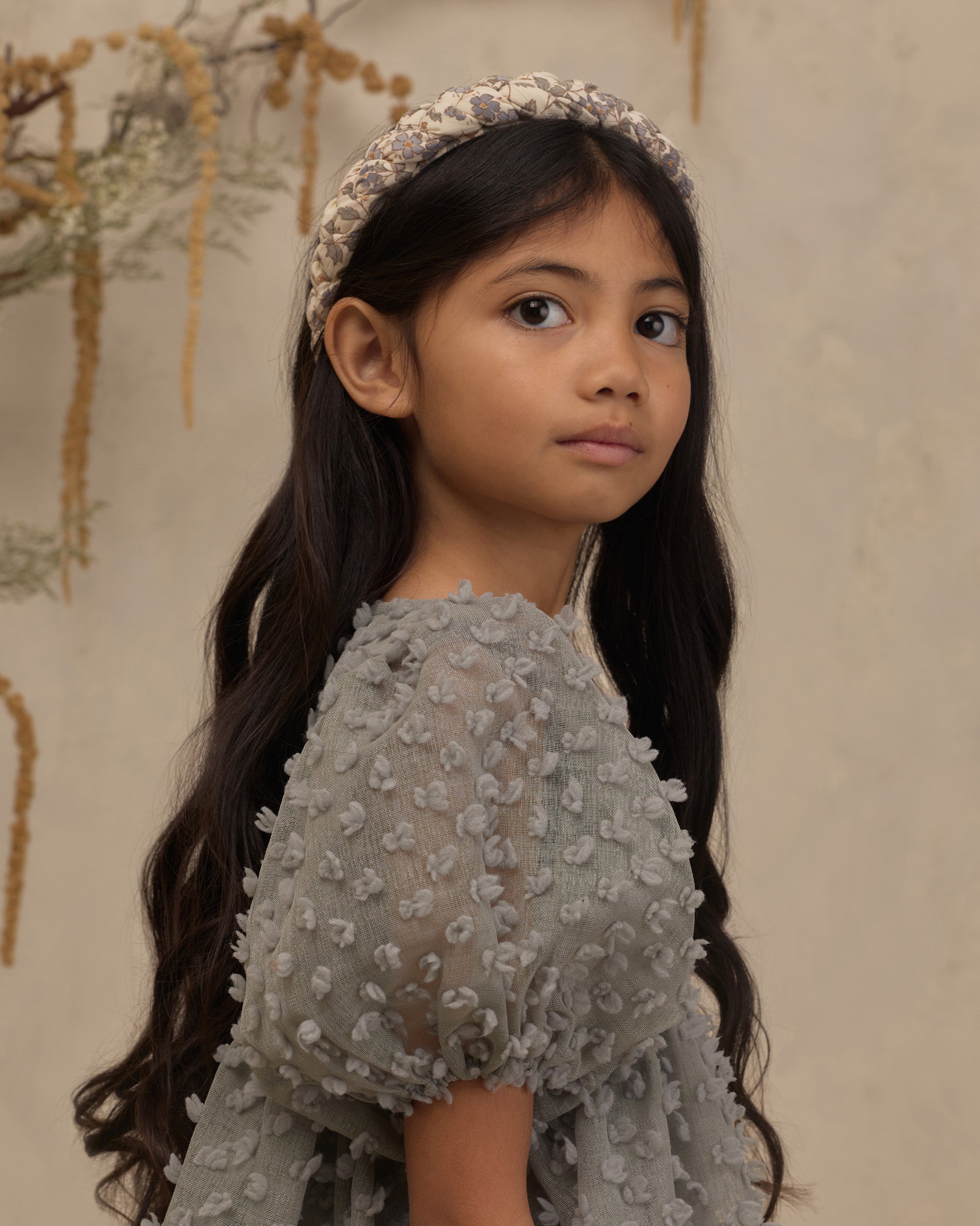 Braided Headband Blue Garden