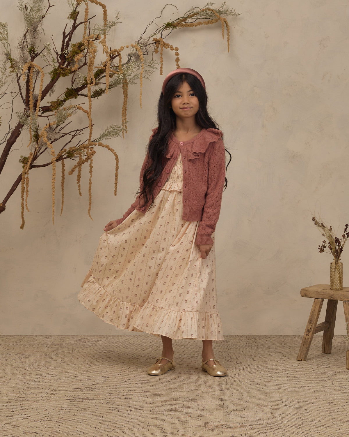 Ruffle Cardigan Sweater Spice