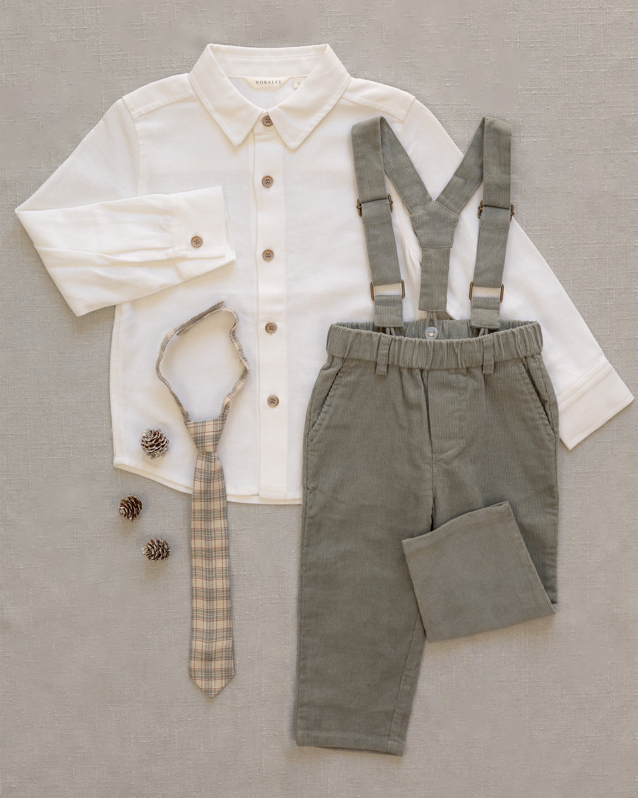 Harrison Button Down Ivory Cotton