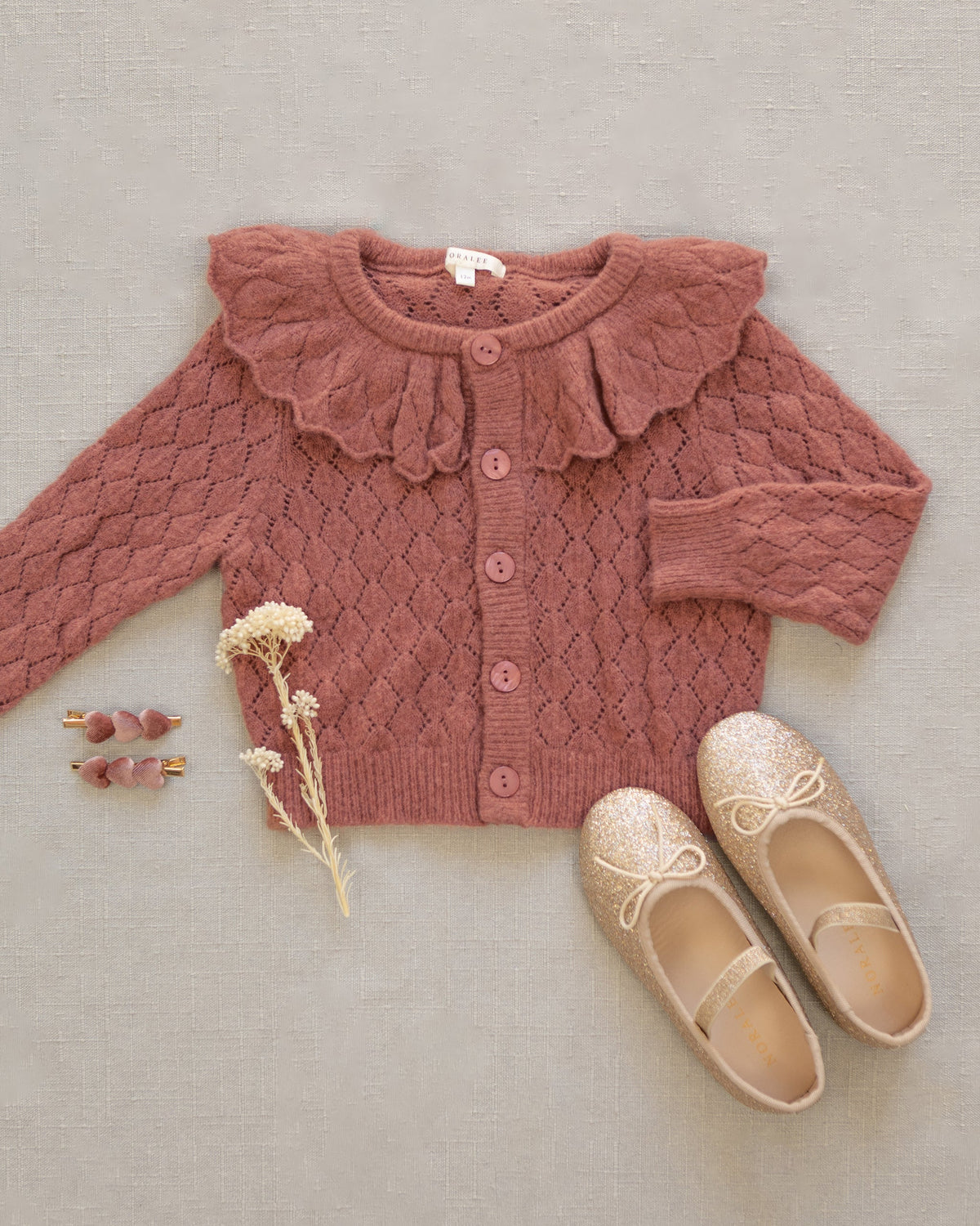 Ruffle Cardigan Sweater Spice