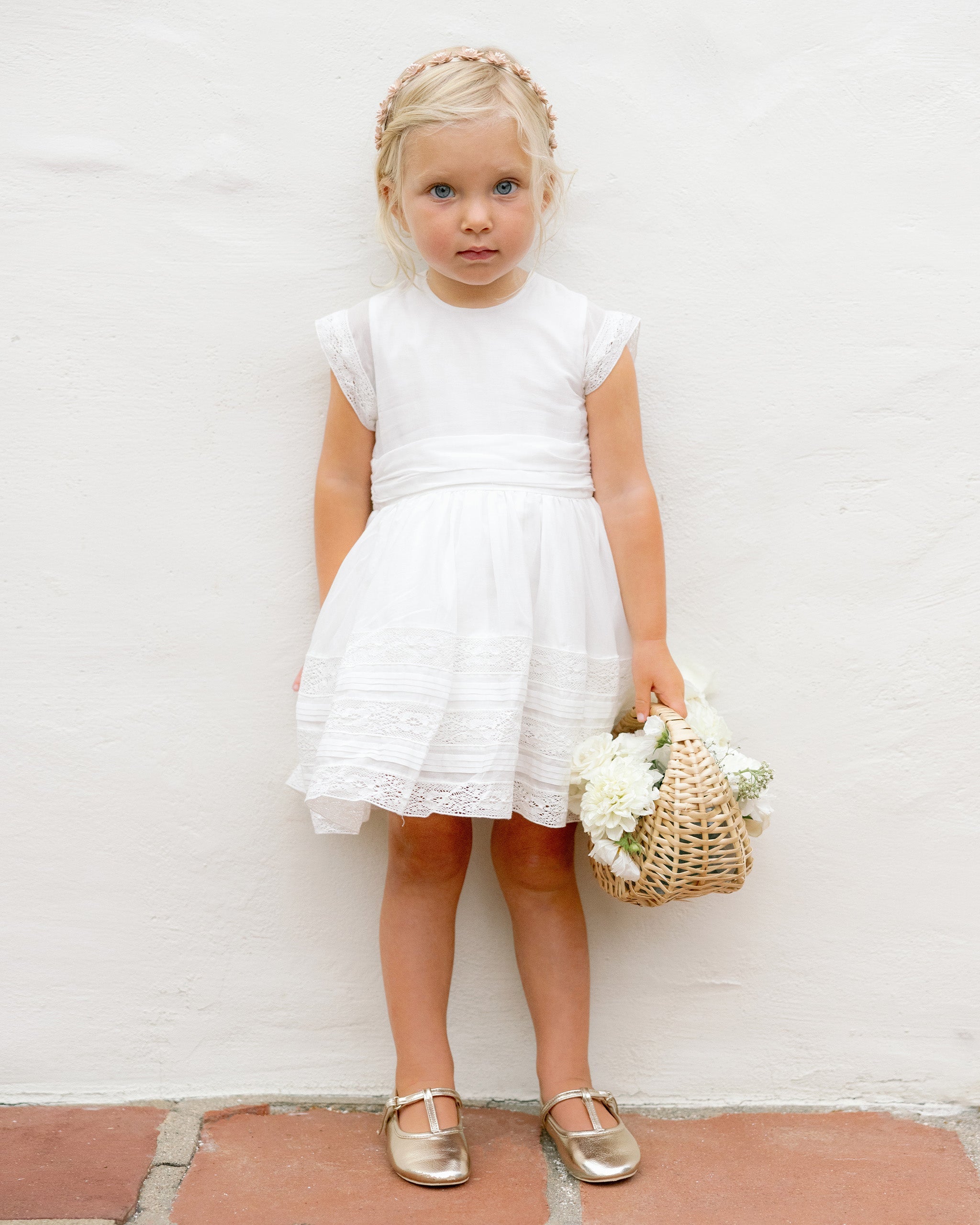 Dahlia Dress | White - Rylee + Cru | Kids Clothes | Trendy Baby Clothes | Modern Infant Outfits |