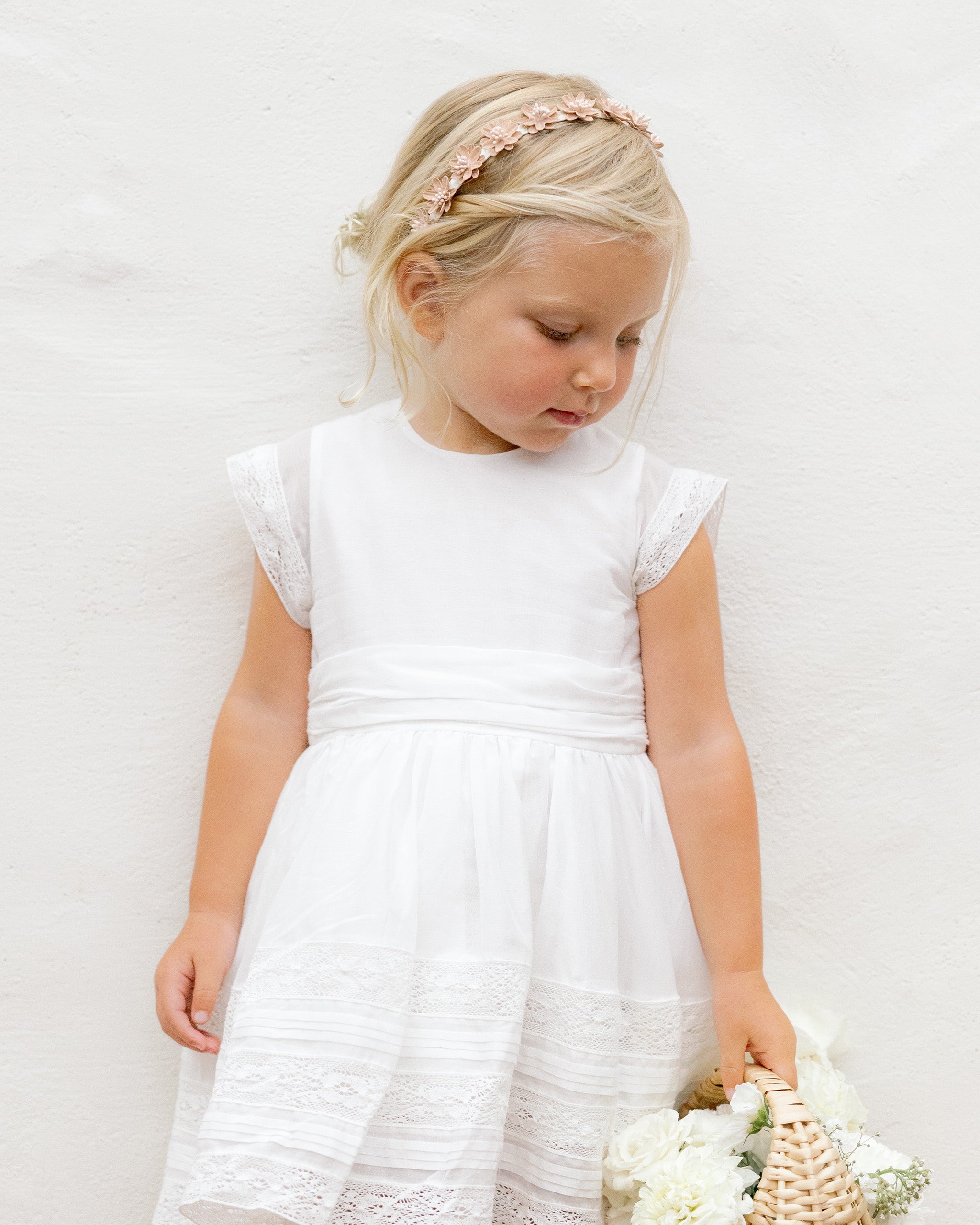Dahlia Dress | White - Rylee + Cru | Kids Clothes | Trendy Baby Clothes | Modern Infant Outfits |