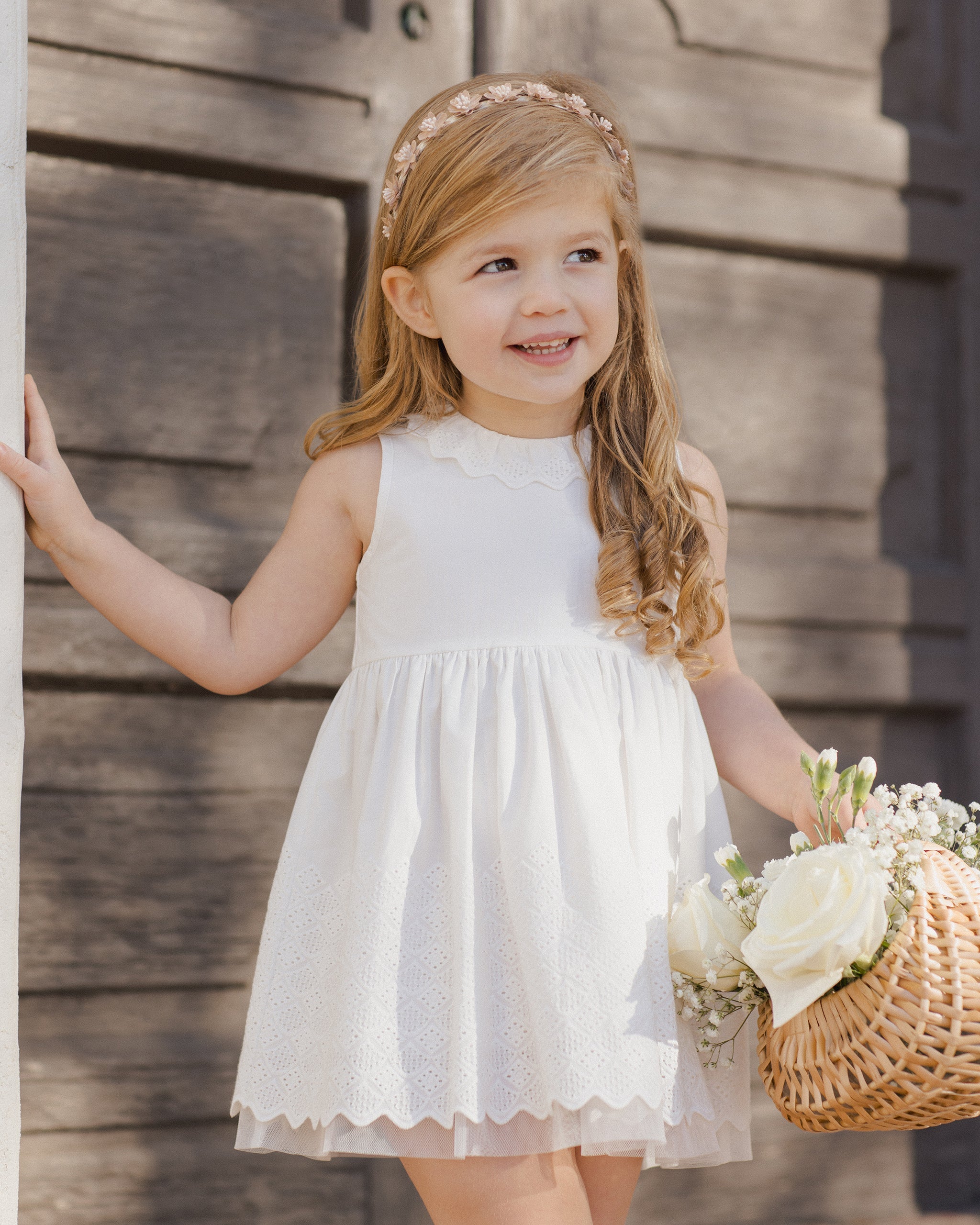 Georgia Dress | White - Rylee + Cru | Kids Clothes | Trendy Baby Clothes | Modern Infant Outfits |